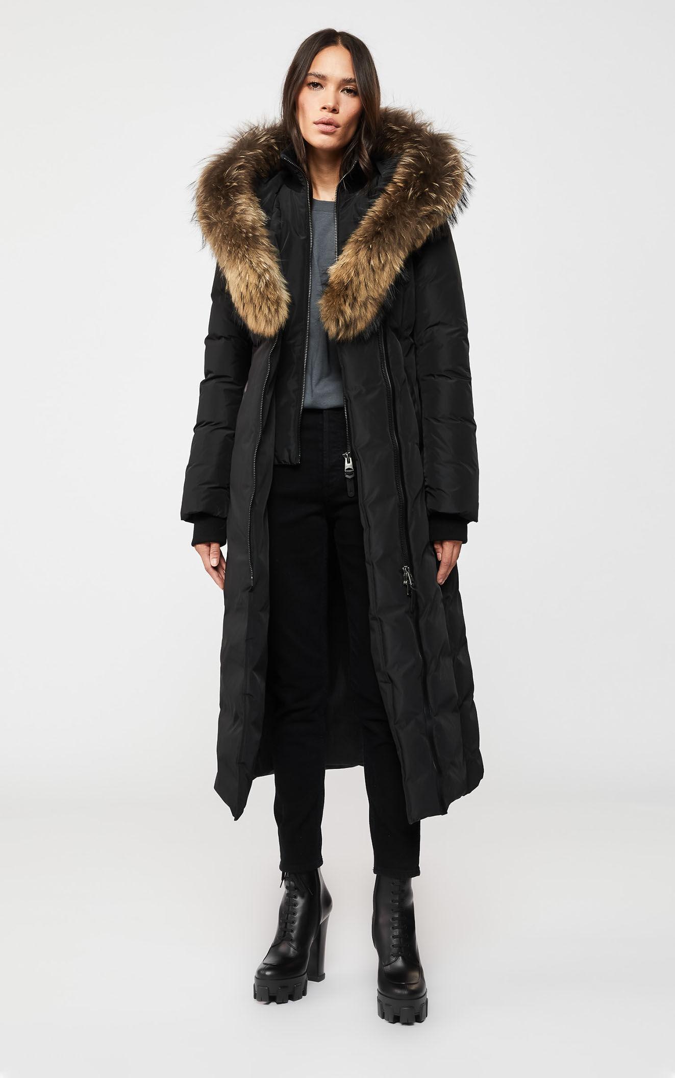 Mackage Kaylan Maxi Down Coat With Signature Natural Fur Collar In ...