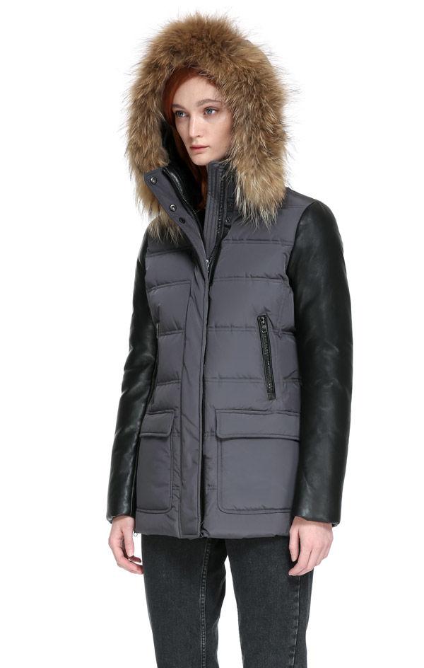 collusion unisex puffer jacket in black
