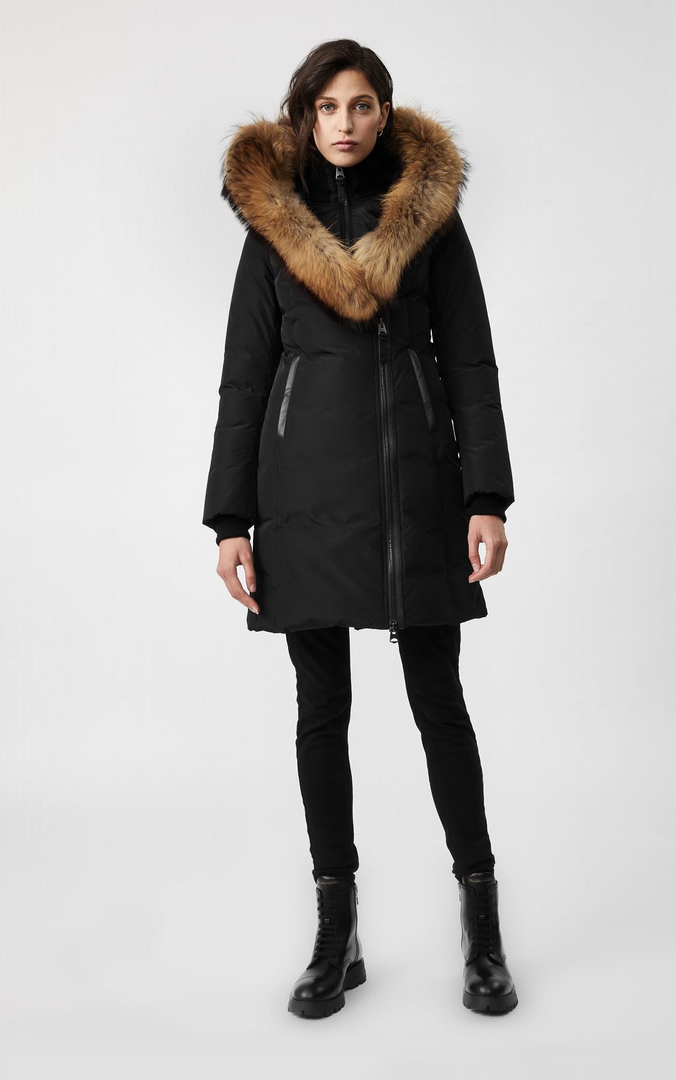 Mackage Kay Down Coat With Signature Natural Fur Collar In Black ...