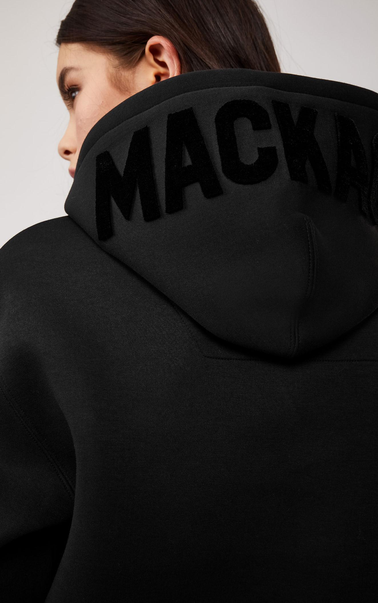 Mackage Velvet Krys Unisex Hoodie With Rainwear Lined Hood In Black - Xs - Lyst