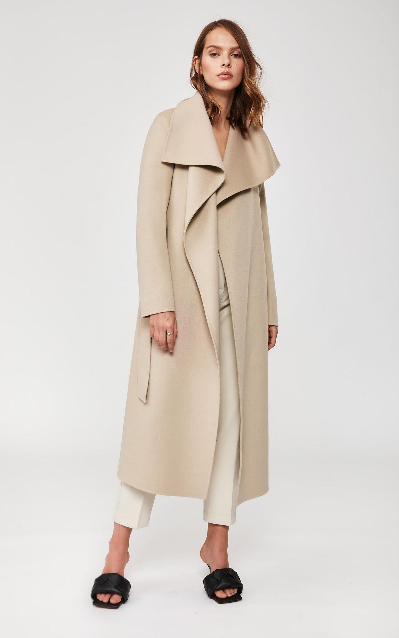 Mackage Wool Mair Belted Midi Coat in Sand (Natural) - Lyst