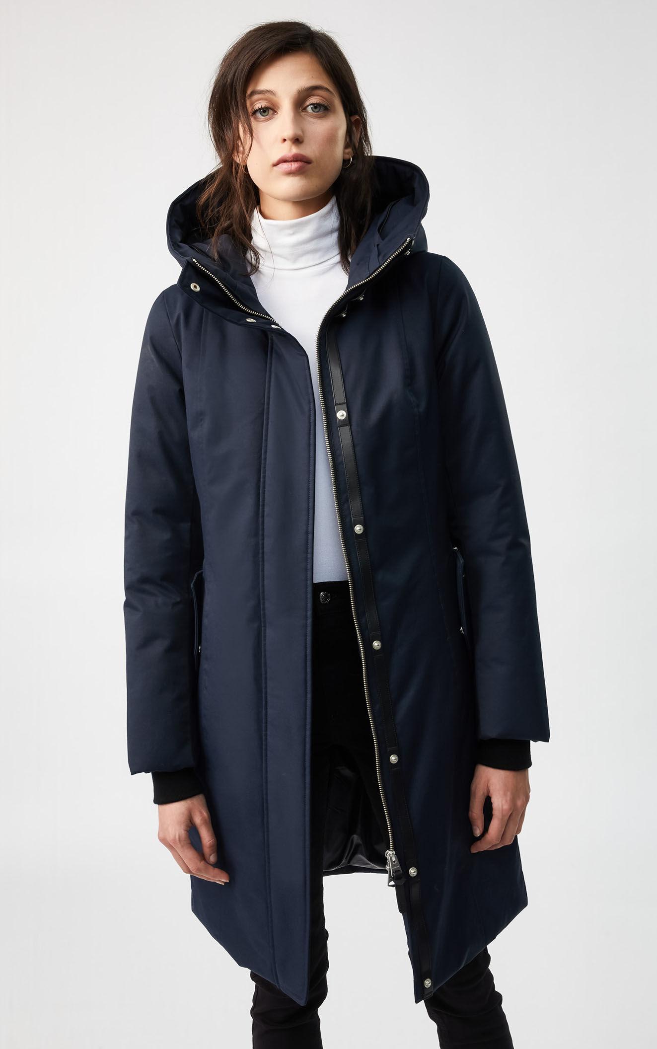 Mackage Harlowe Down Coat With Removable Natural Fur In Navy - Women in ...