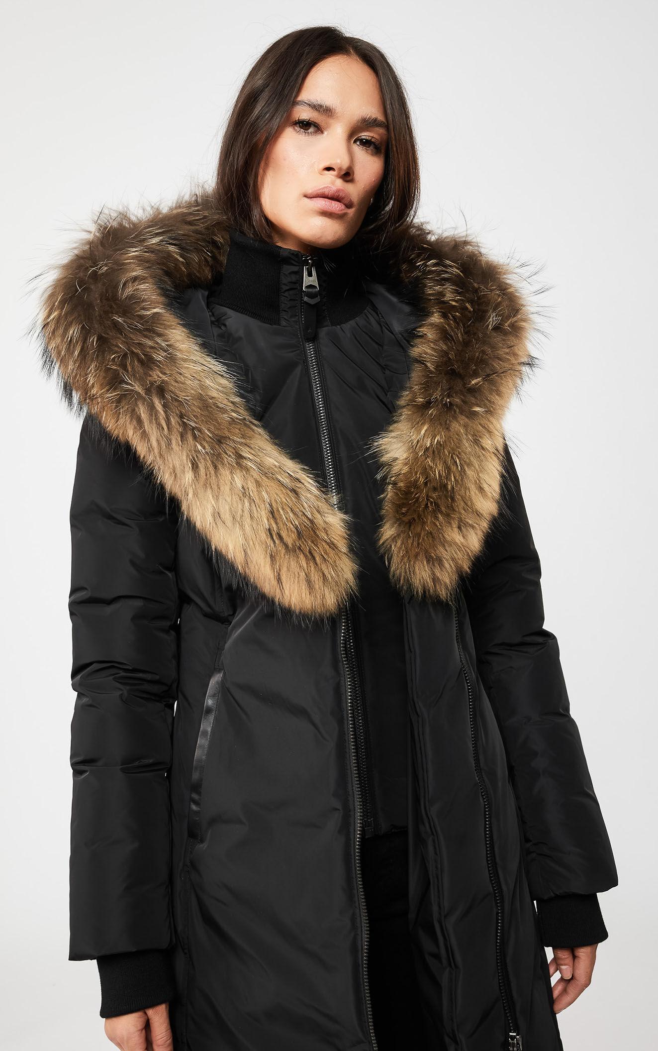 Mackage Kaylan Maxi Down Coat With Signature Natural Fur Collar In ...