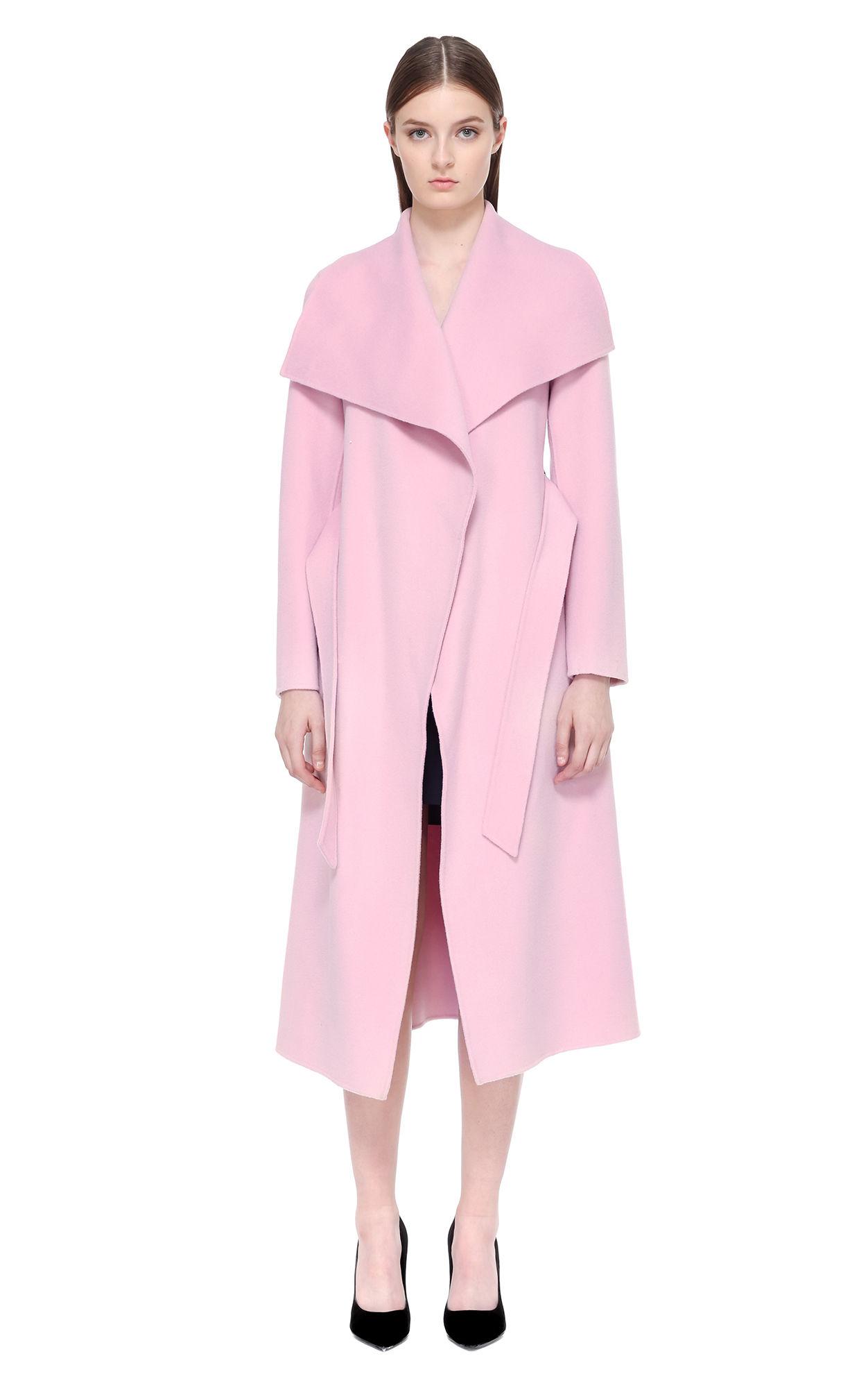 Pink belted wool coat Clearance