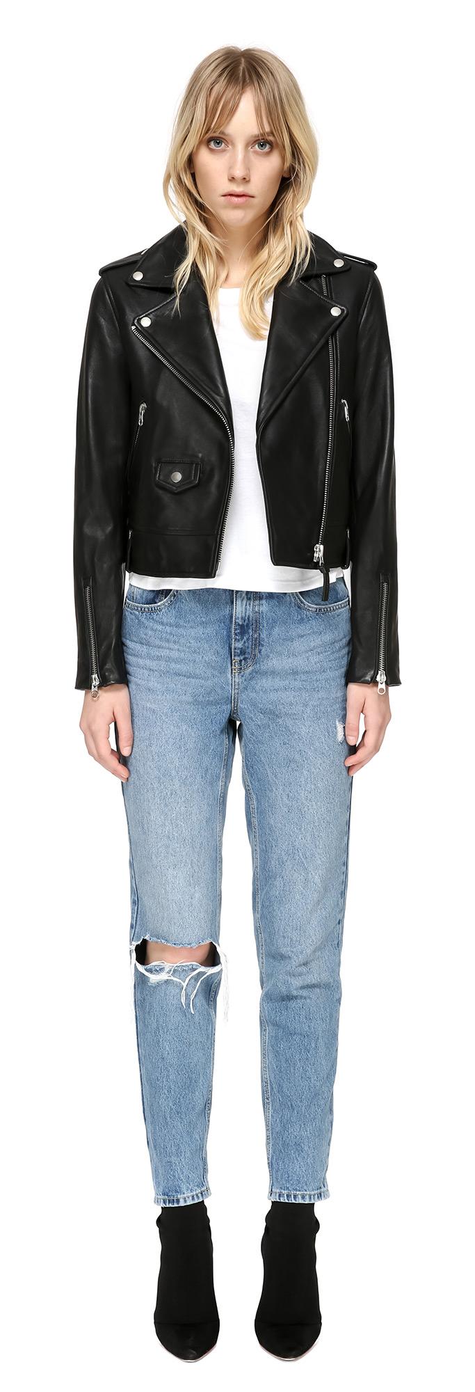 Lyst Mackage Baya Dl Leather Jacket With Lightweight Down In Black Gallery