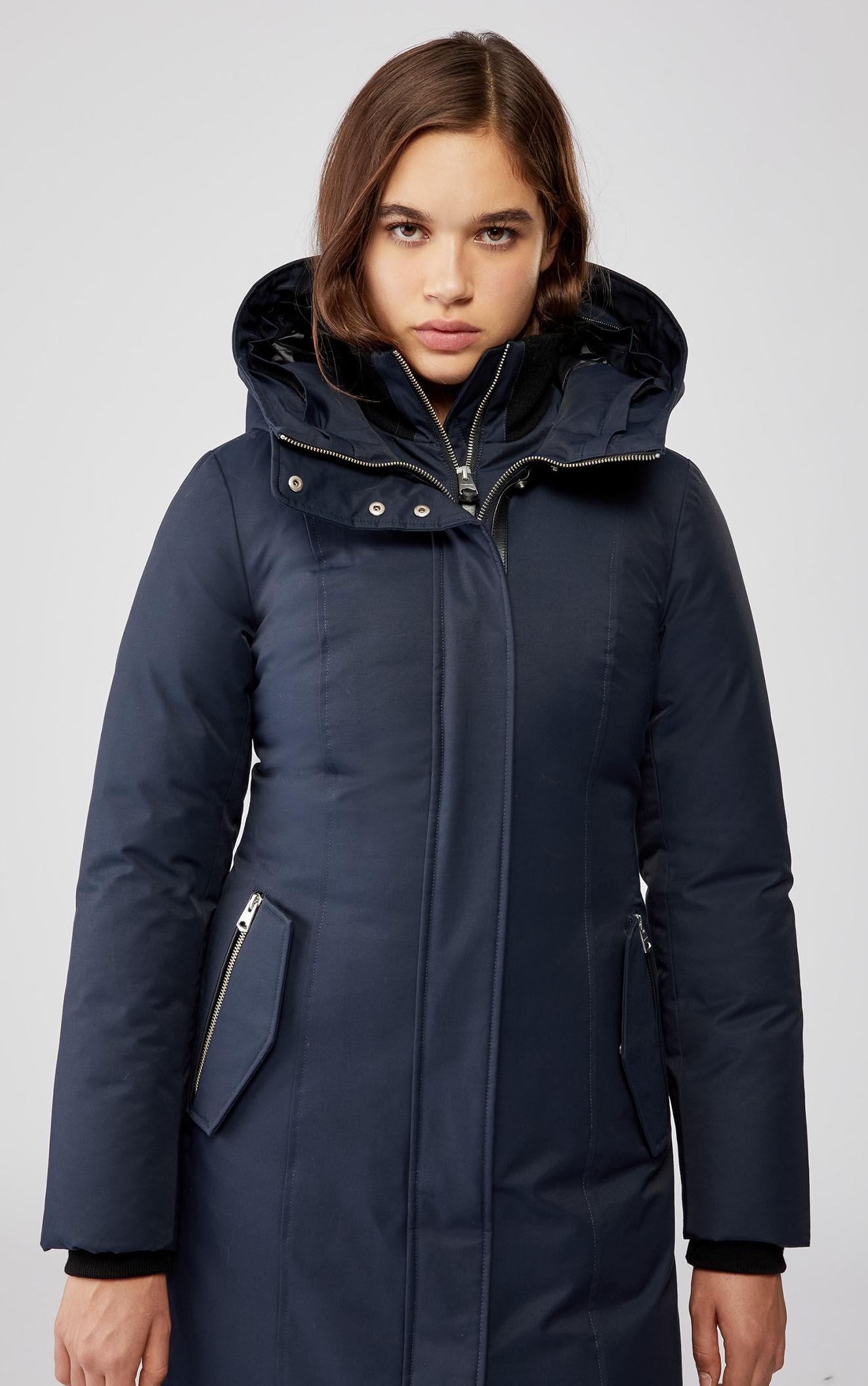 Mackage Harlowe Down Coat With Removable Natural Fur In Navy - Women in ...