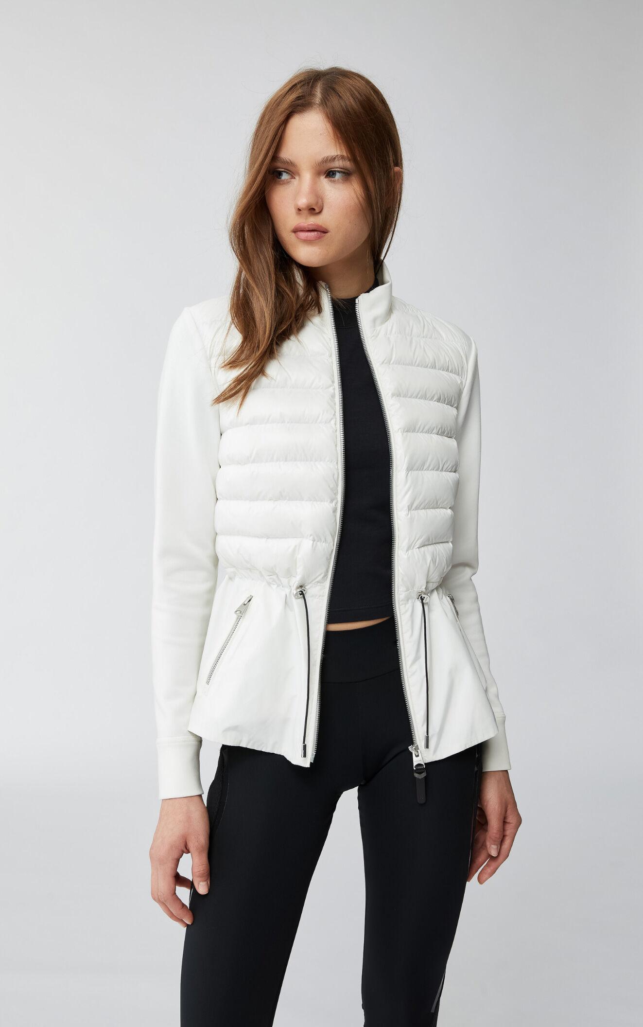 Mackage Synthetic Joyce Mixedmedia Jacket With Rainwear Peplum In Off White Women Save 17