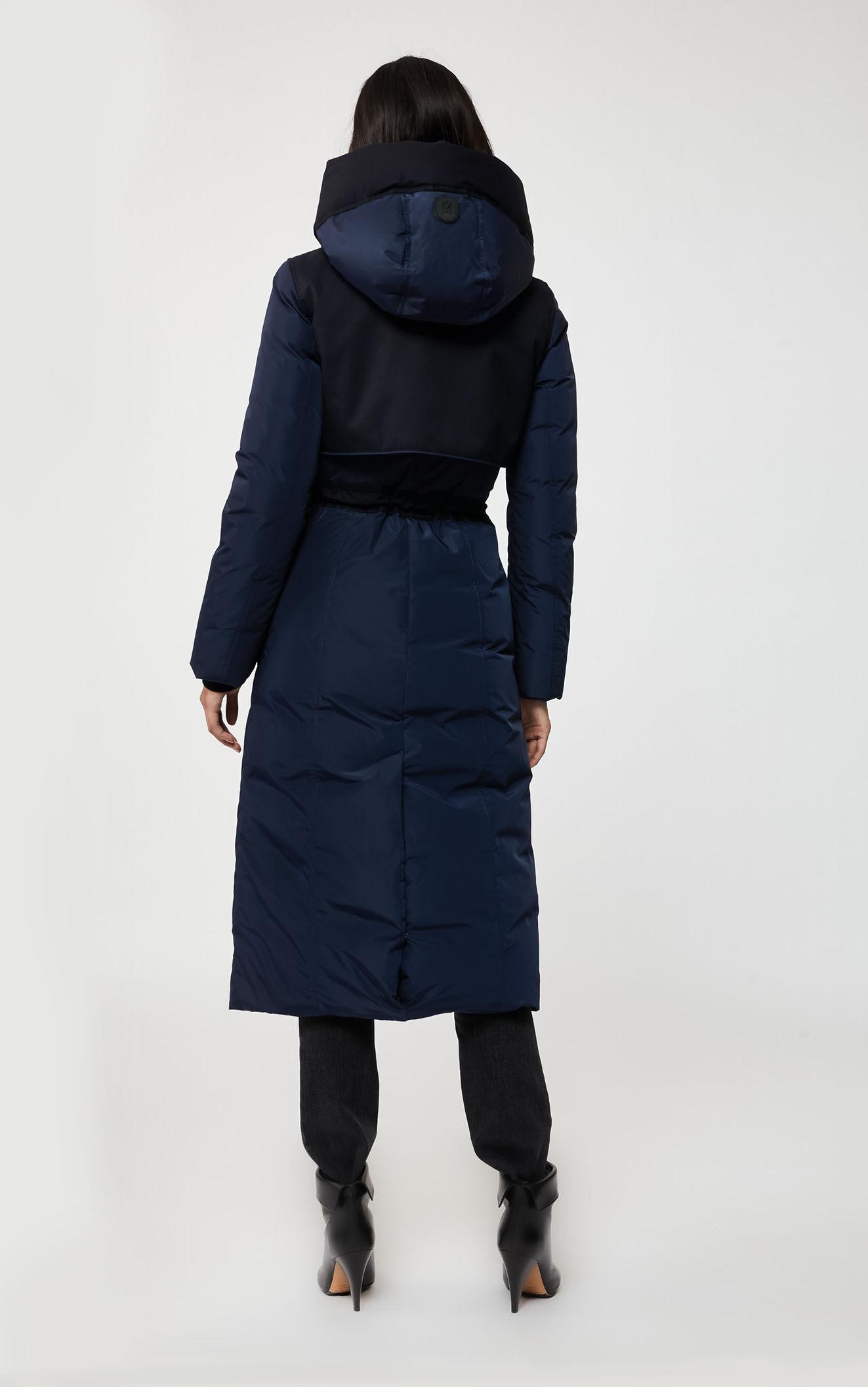 Mackage Fleece Leanne Maxi Length Down Coat In Navy Women in Blue Lyst