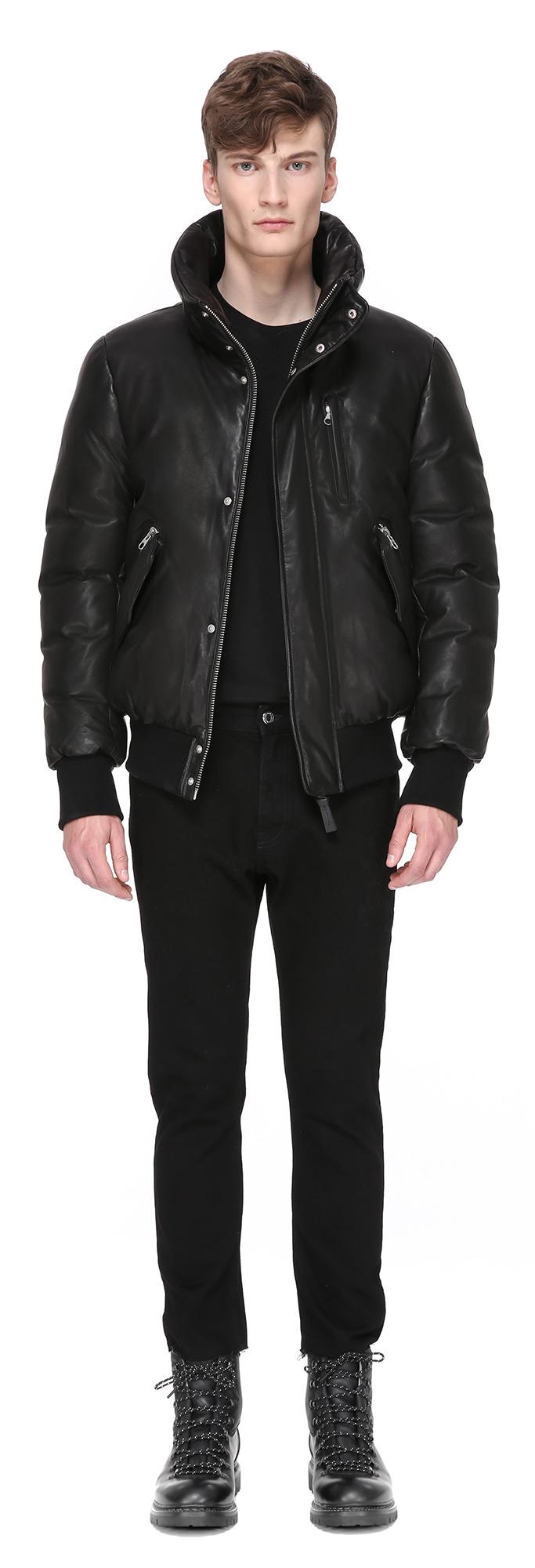 Mackage Glen Winter Bomber Down Leather Parka With Fur In Black for Men ...