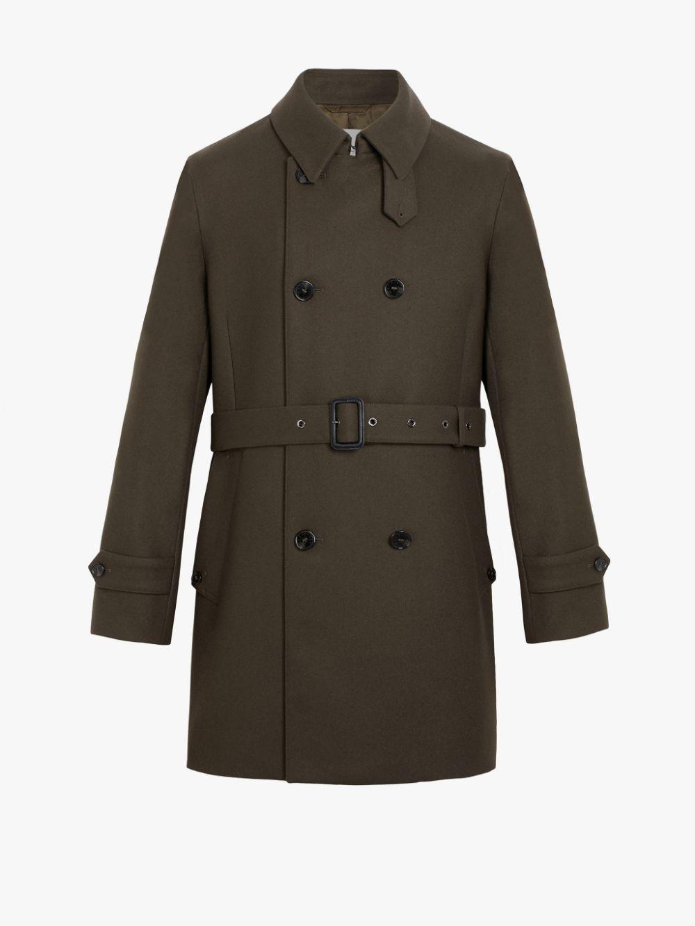 Mackintosh Fetlar Dark Olive Wool Short Trench Coat | Gm-1014f in Green ...
