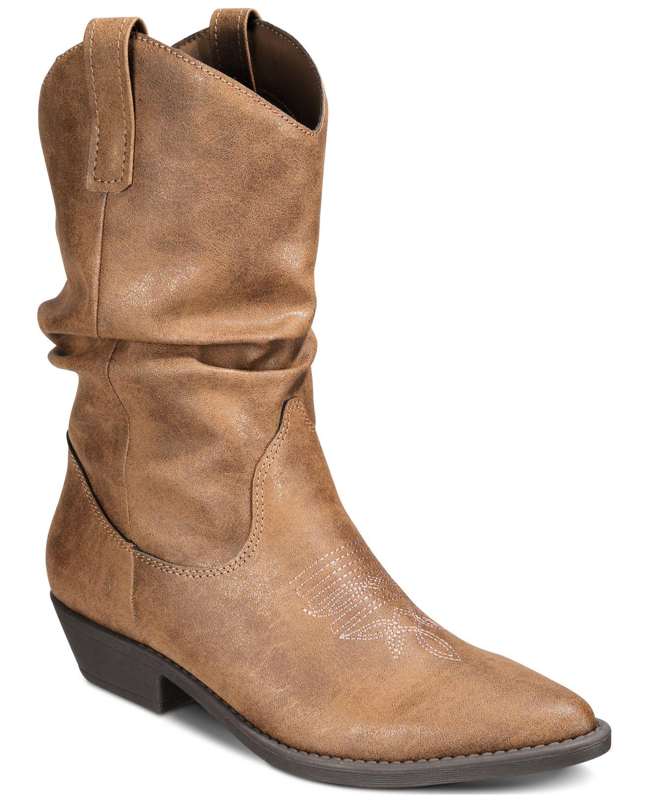Style & Co. Dannaa Western Boots, Created For Macy's in Natural | Lyst