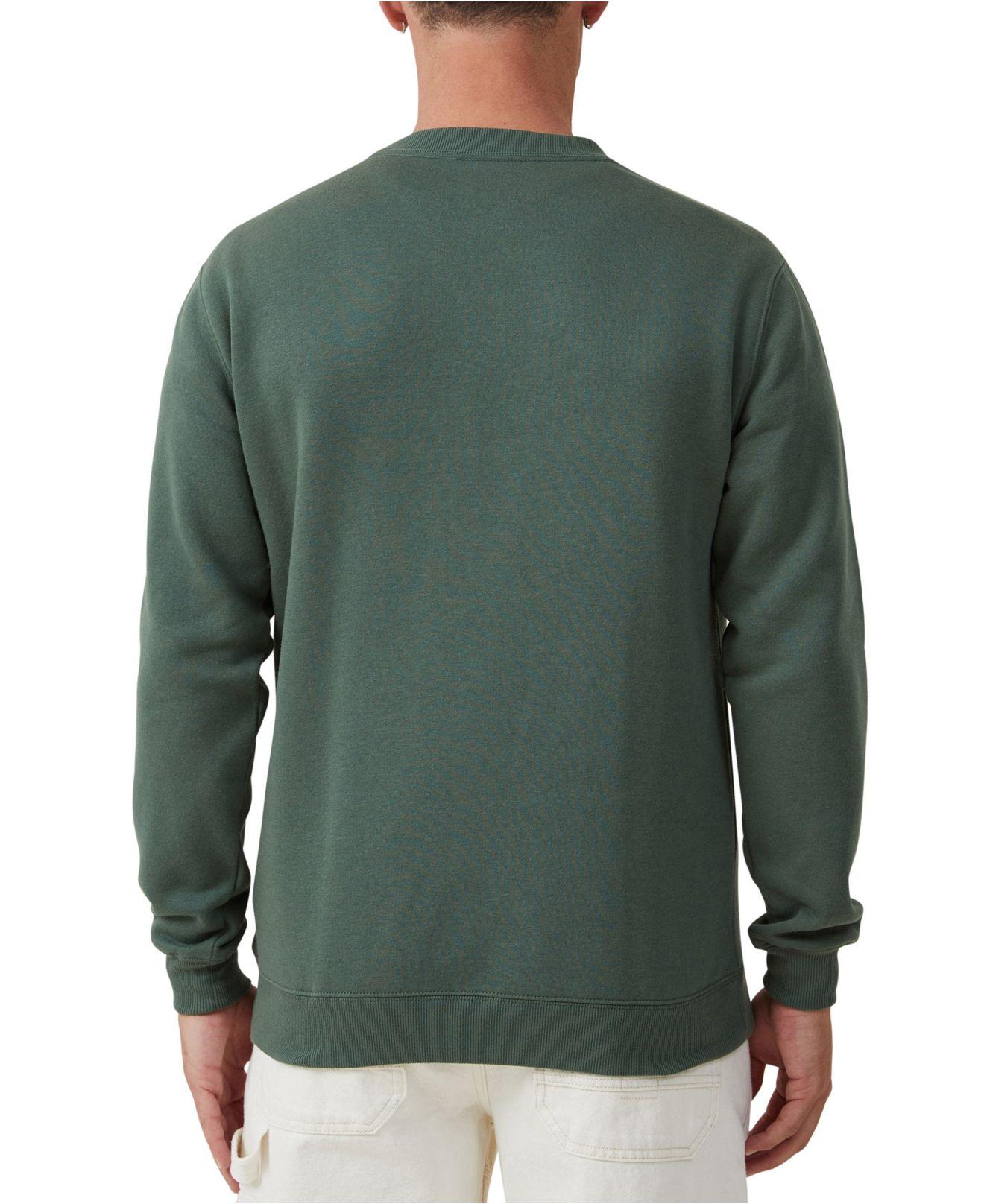 Cotton On Graphic Crew Fleece Sweatshirt in Green for Men | Lyst