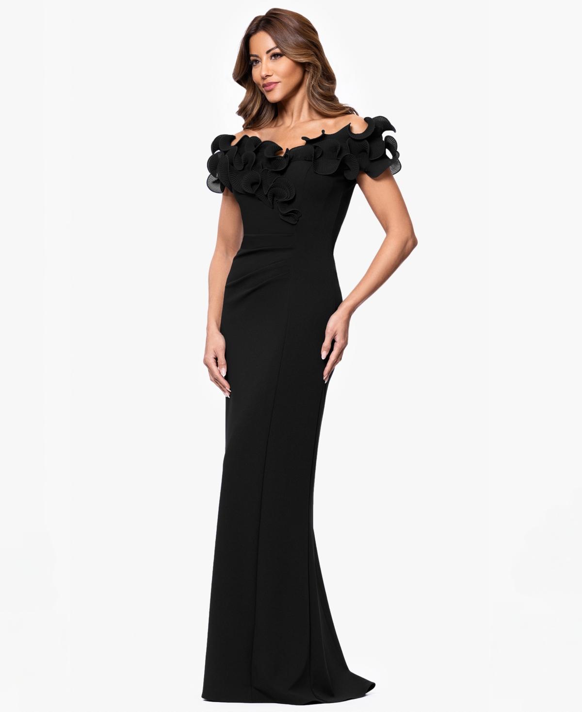 petite black fit and flare dress Karen Kane Three Quarter Sleeve Jersey Dress - Black