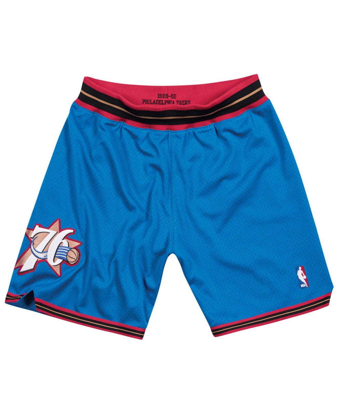 Mitchell & Ness Philadelphia 76ers Authentic Blue Throwback Shorts