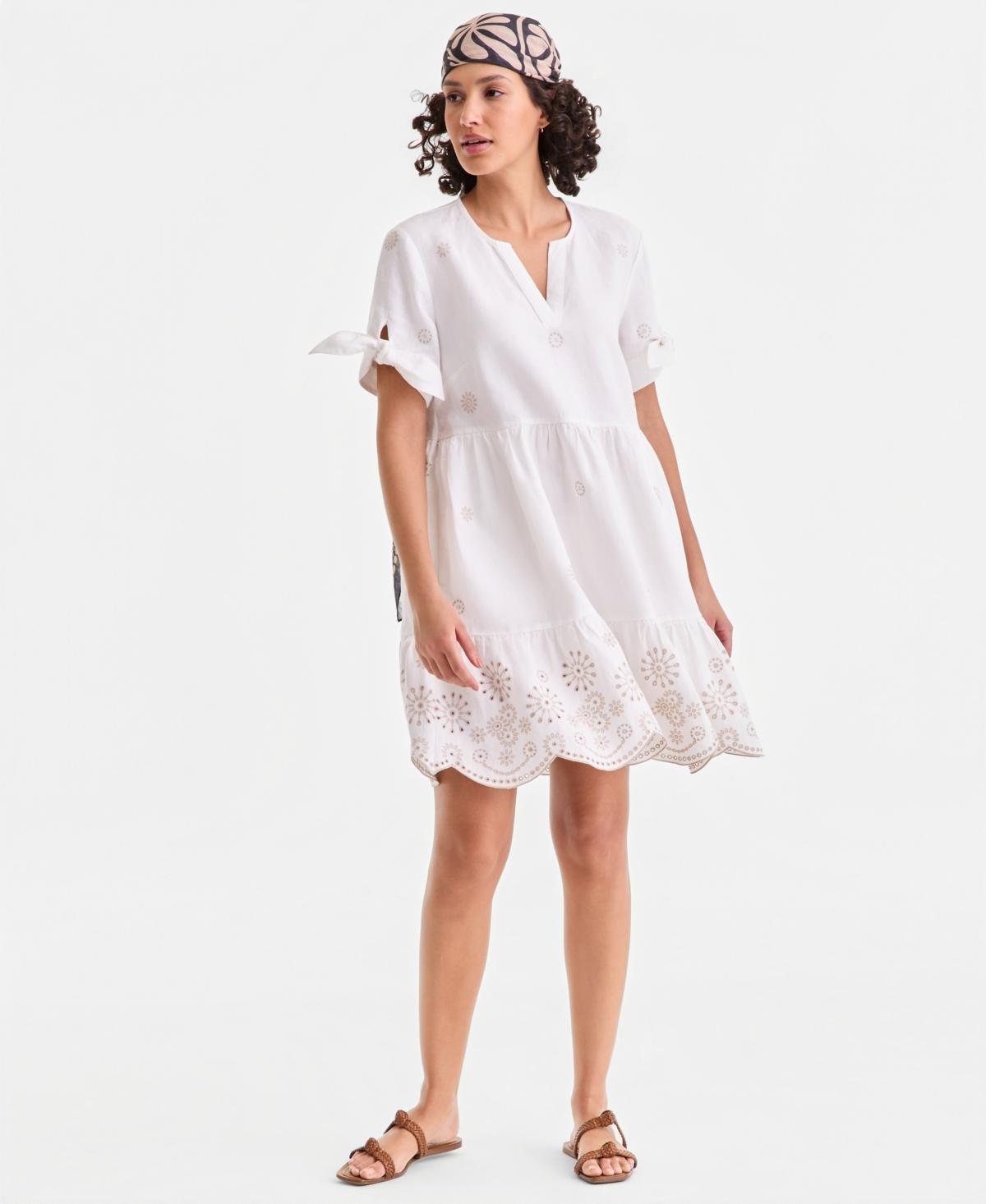 macys white linen dress You can't go wrong with a white maxi dress for summertime! . Outfit  deets: Cotton linen maxi dress- @abercrombie Straw hat