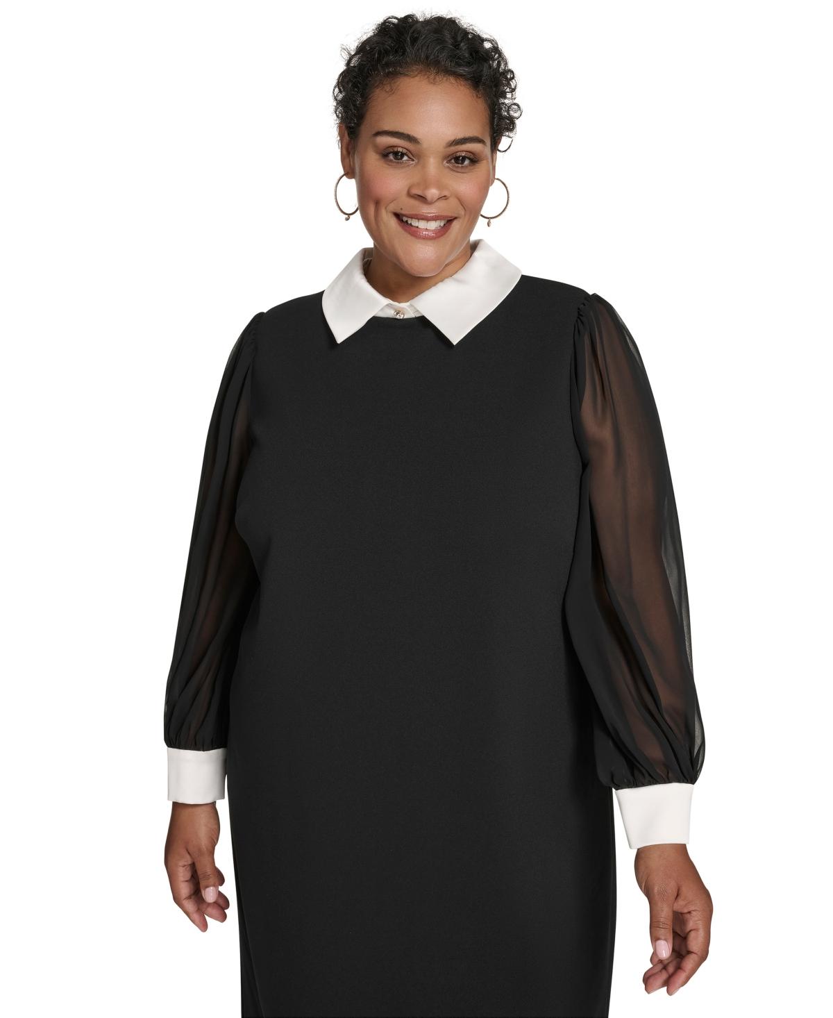 Jessica Howard Plus Size Collared Sheath Dress in Black | Lyst