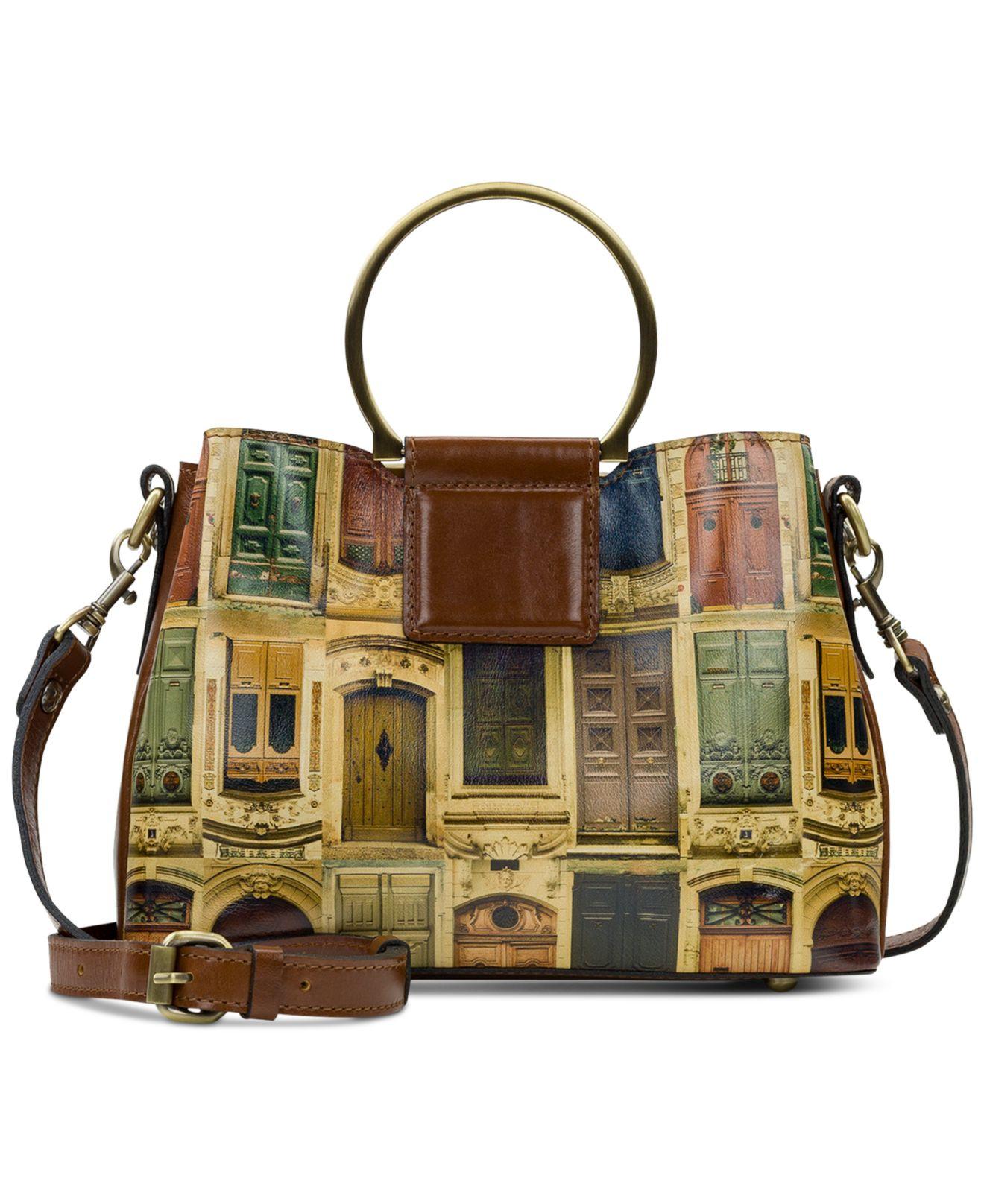 Patricia Nash Empoli Small Leather Satchel in Metallic Lyst