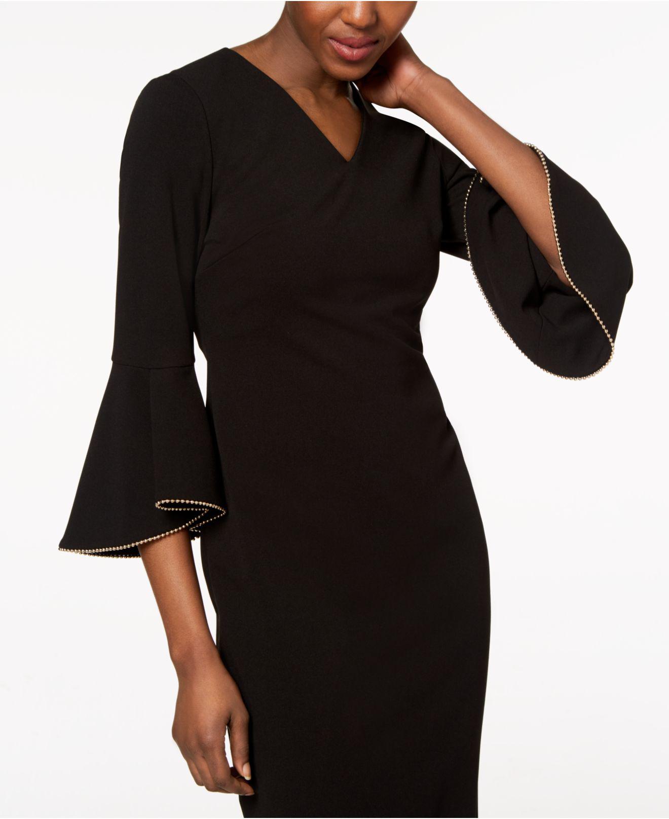 Calvin Klein Black Bell Sleeve Dress Clearance, 60% OFF |  