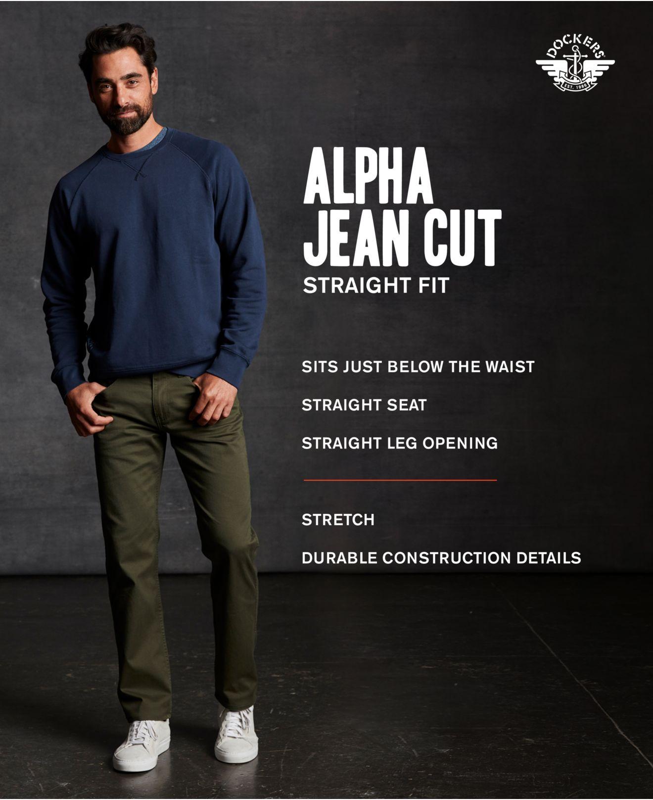 Alpha Jean-cut Straight-fit Khaki Pants 
