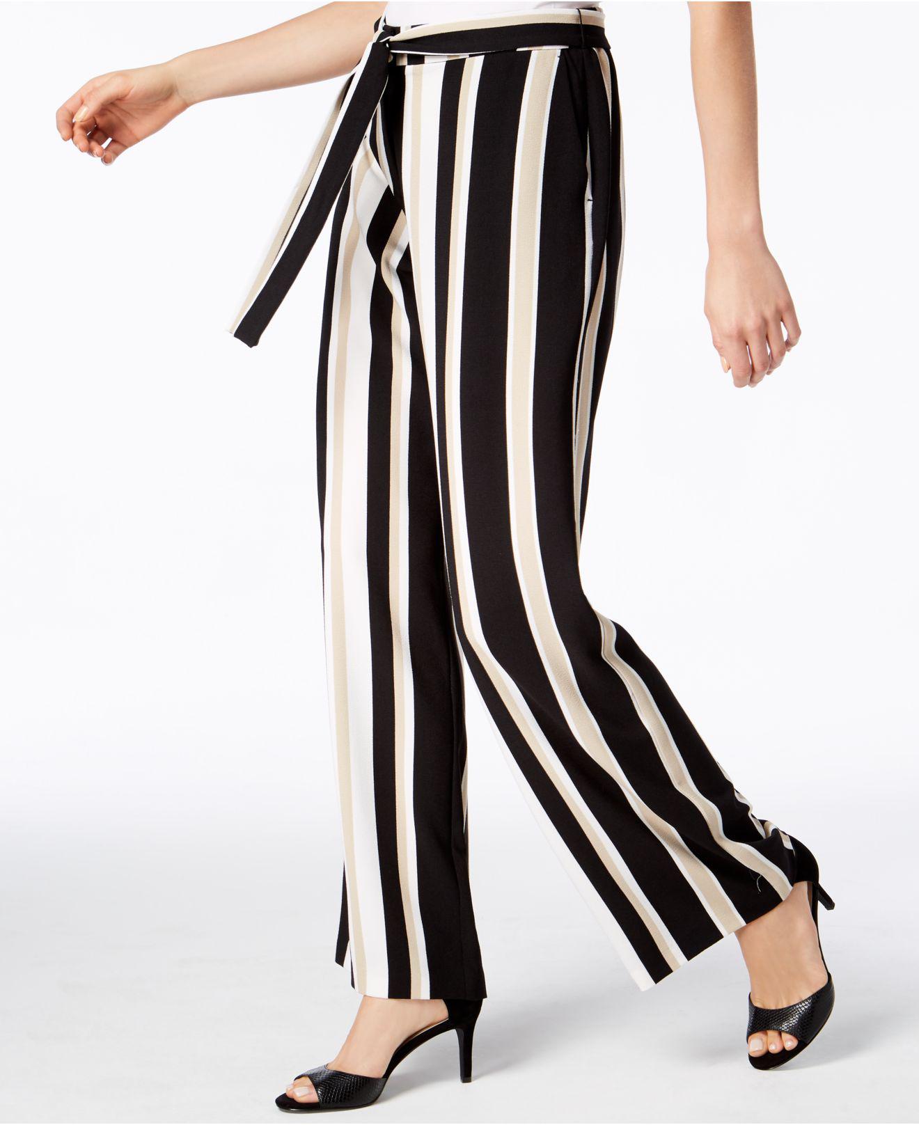 petite striped palazzo pants