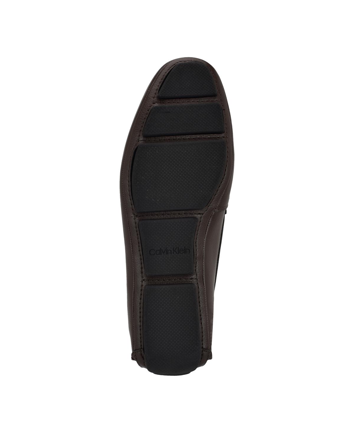 Calvin Klein Brice Action Dark Brown Slip-On Calvin Klein Leather Upper Solid Dress Shoes for Men for  main image 4