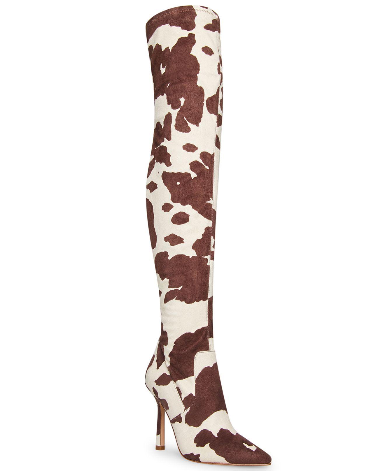 steve madden cow print boots
