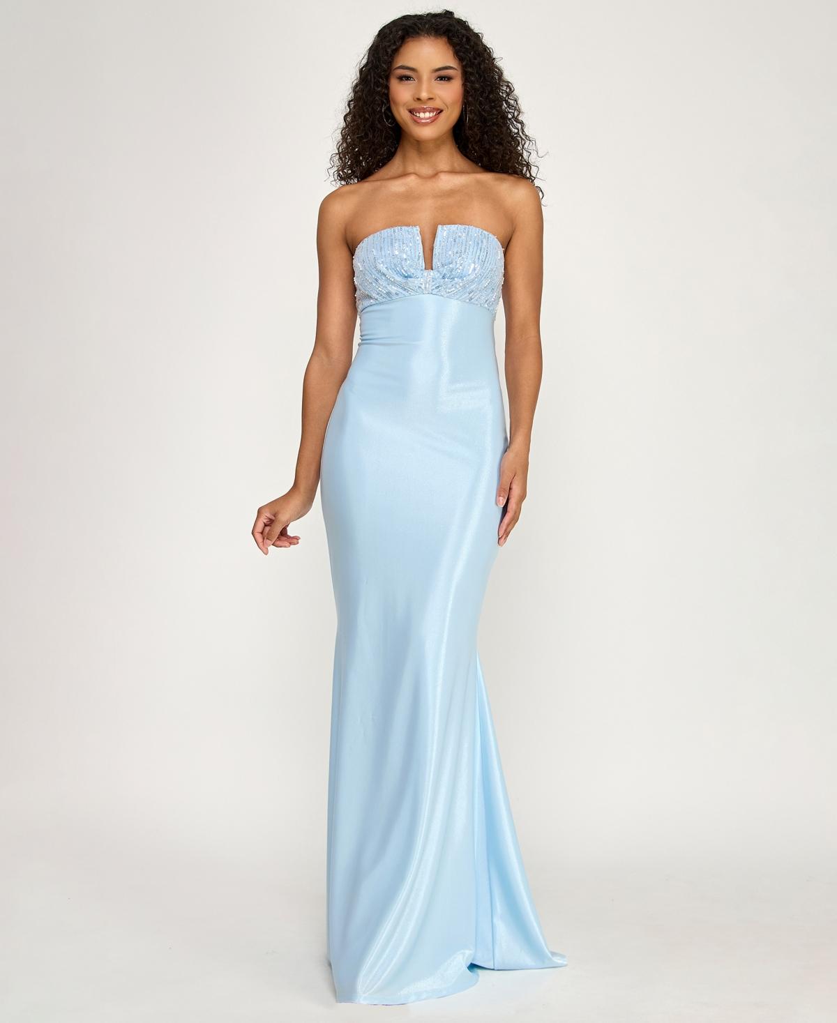 city studio slim blue dress Vestido Mini Con Adornos Sparkle City - Azul