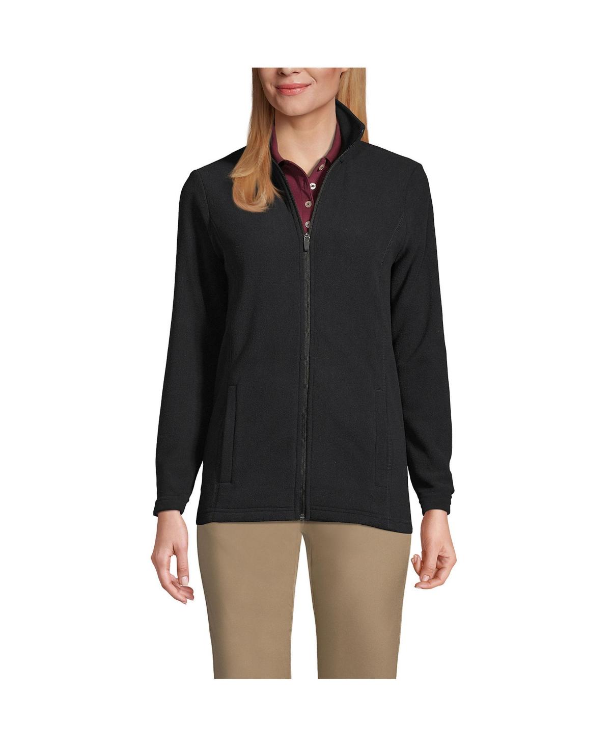 Lands End School Uniform Thermacheck 100 Fleece Jacket in Black Lyst