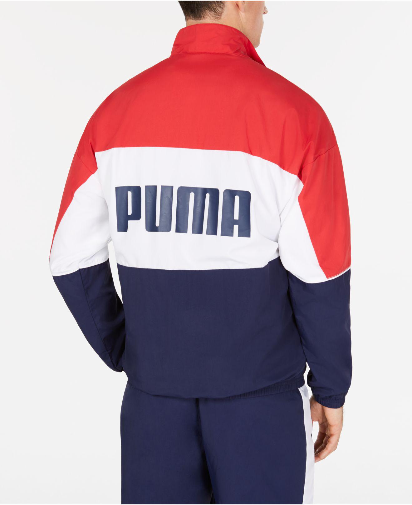 red white and blue puma jacket