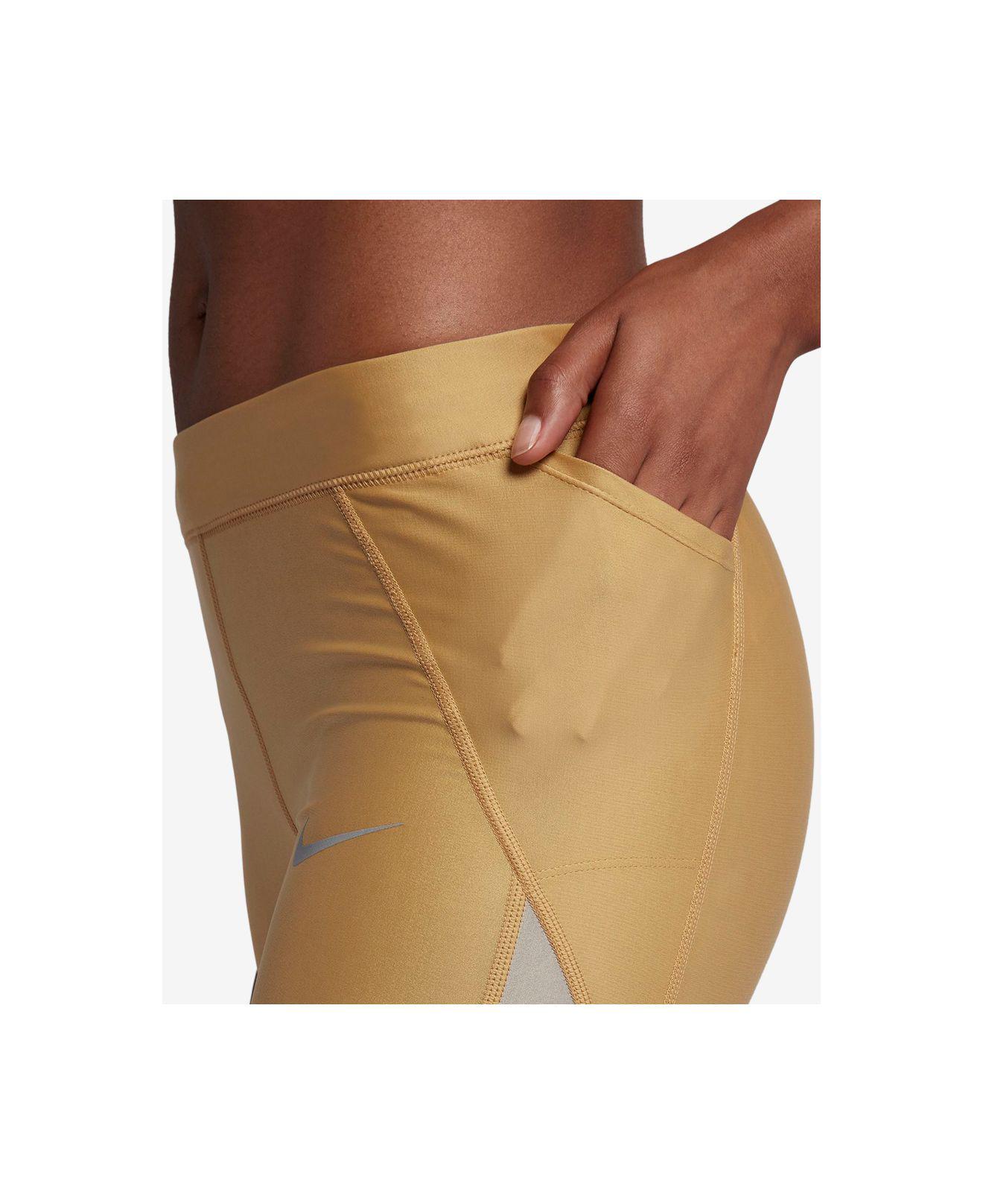 Nike Metallic Speed 7/8 Running Tights | Lyst