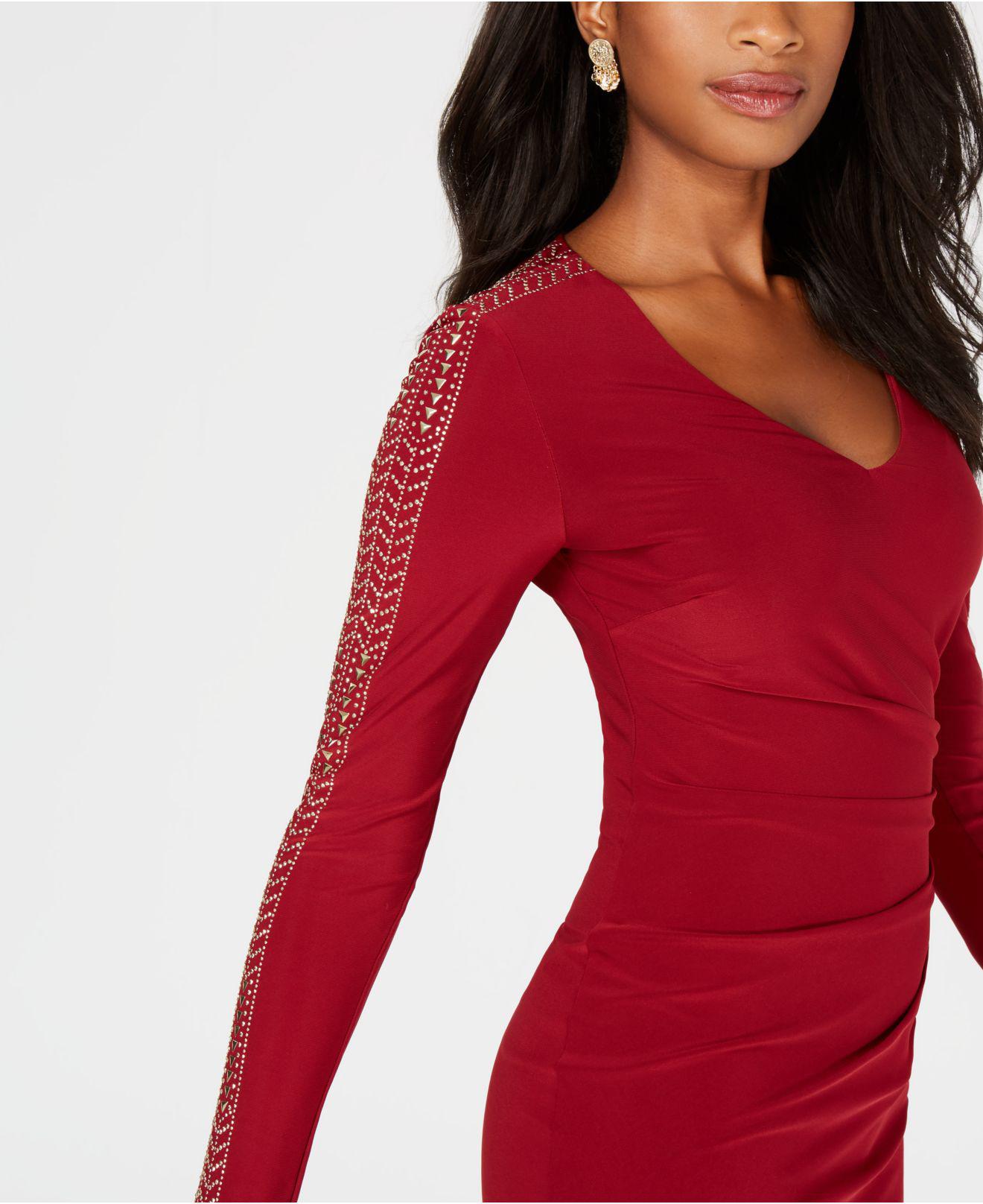 guess studded ruched sheath dress