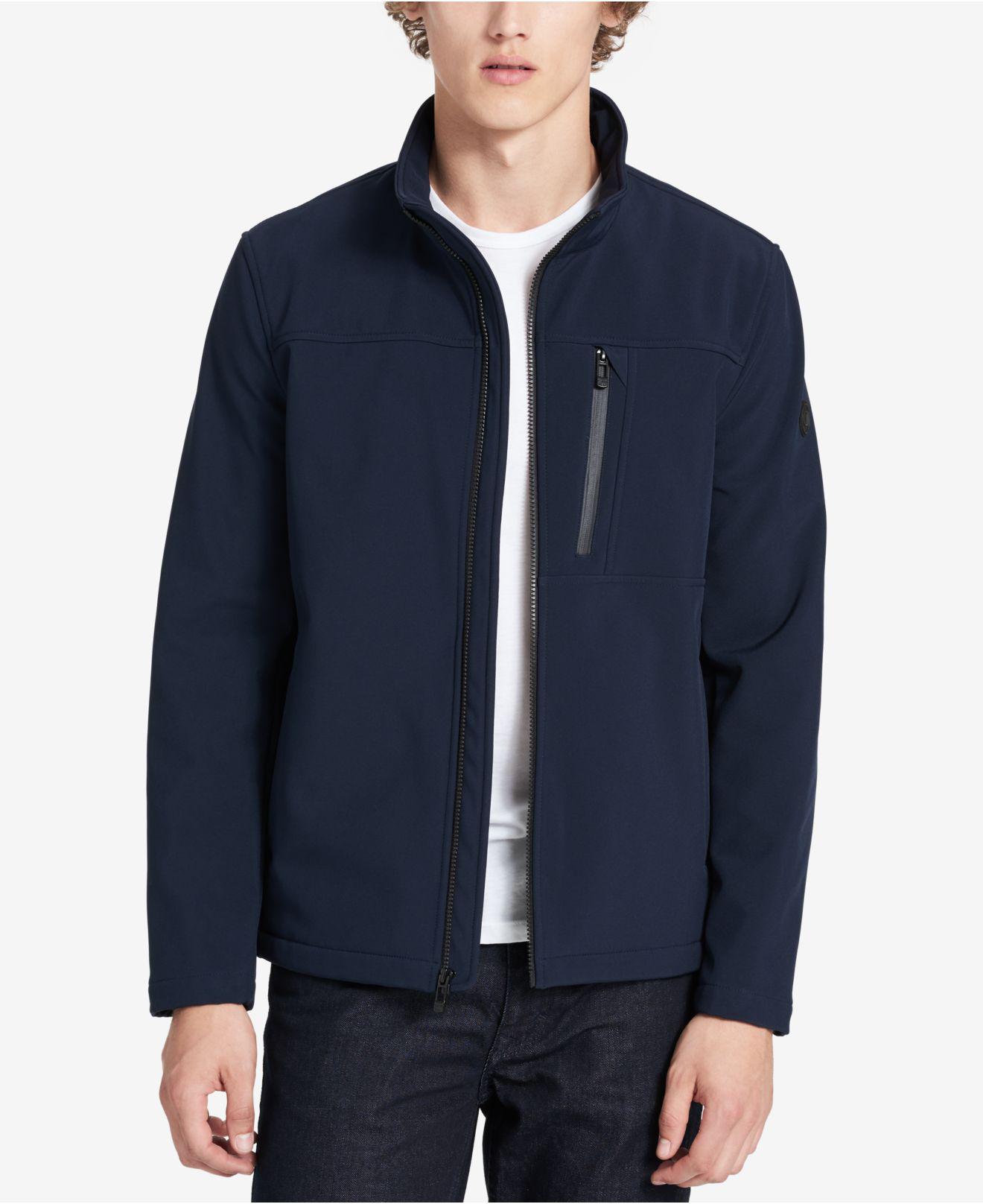 Calvin Klein Synthetic Men's Lightweight Stretch Windbreaker in Blue
