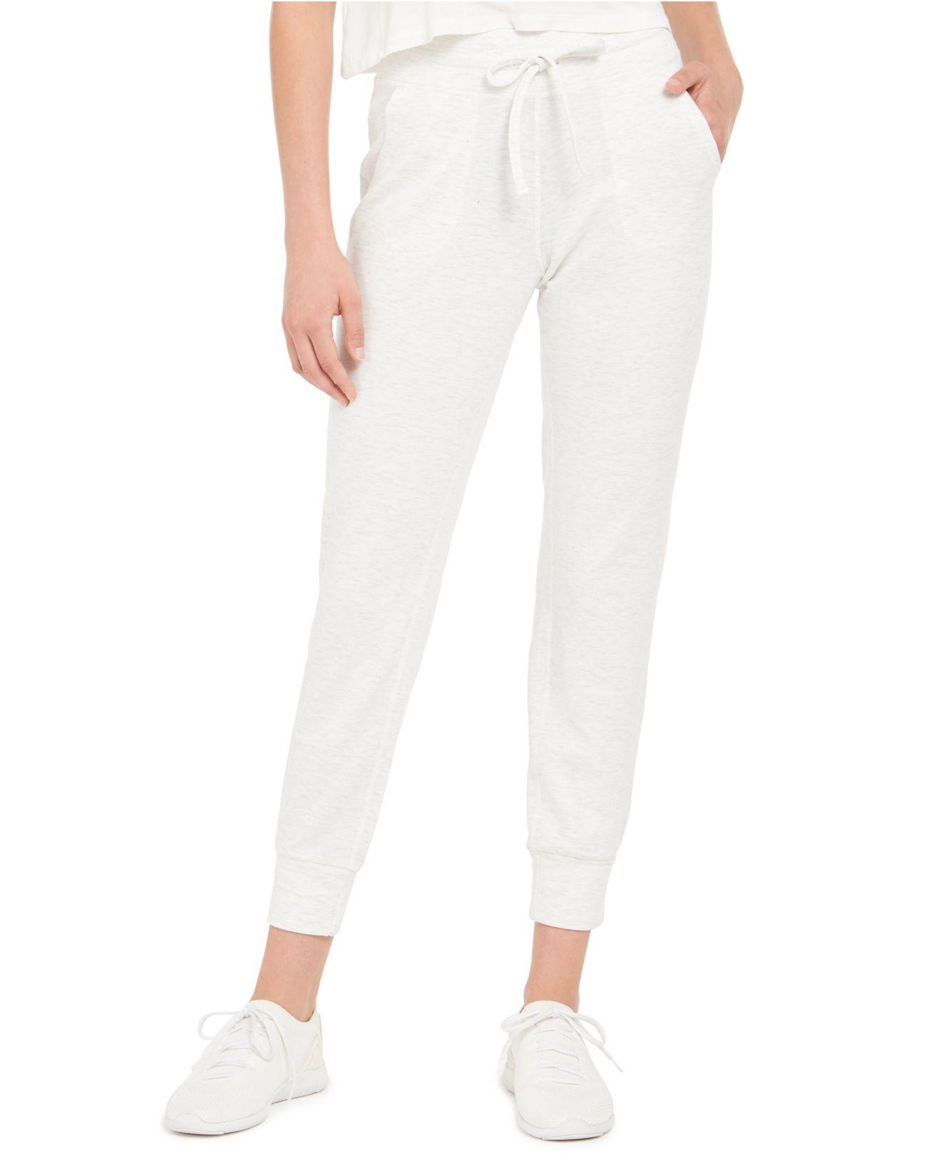 white jogger sweatpants