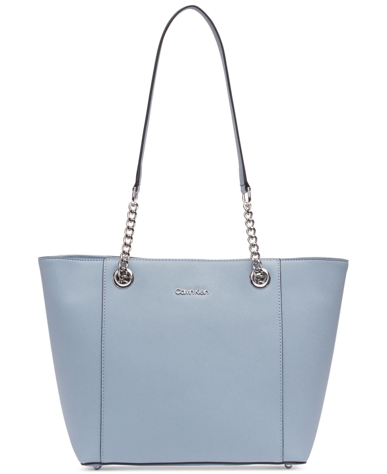 calvin klein hayden saffiano leather large tote