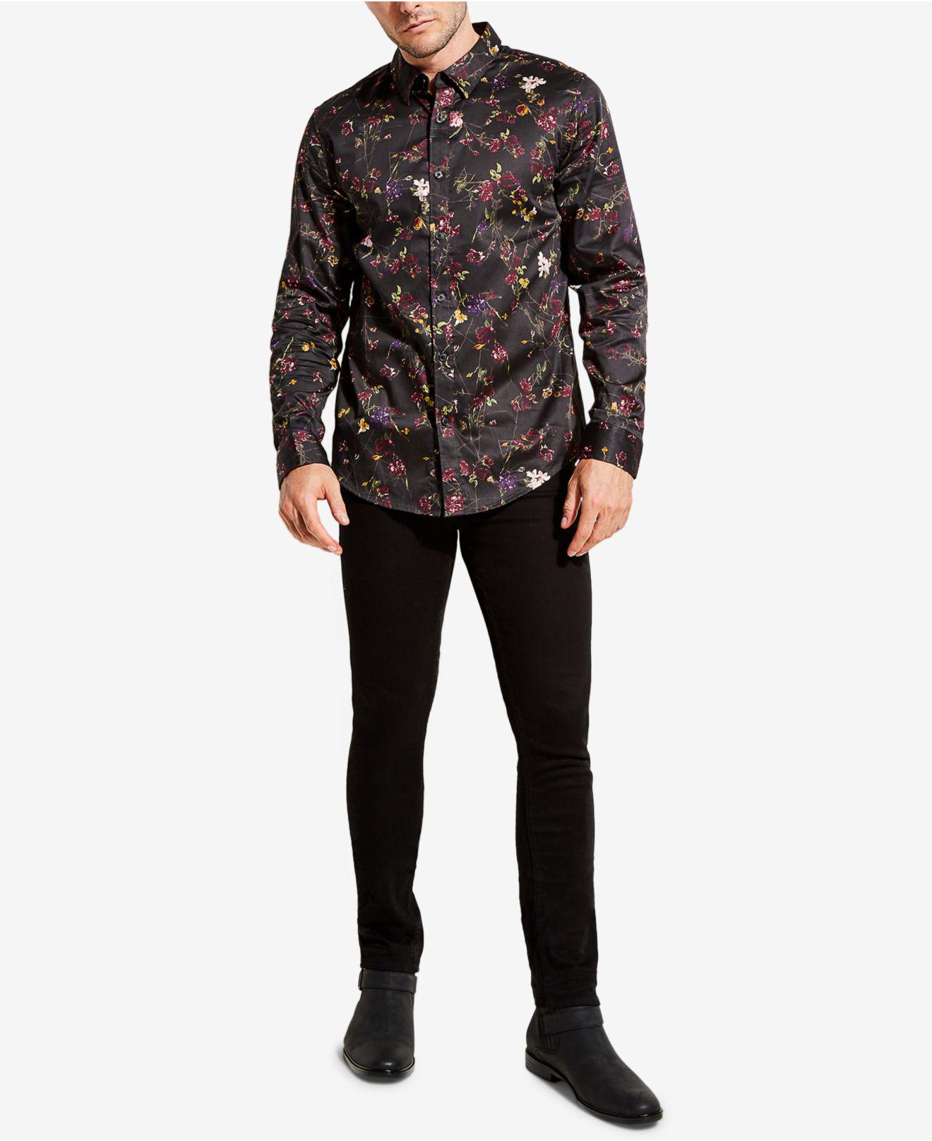 guess mens floral shirt