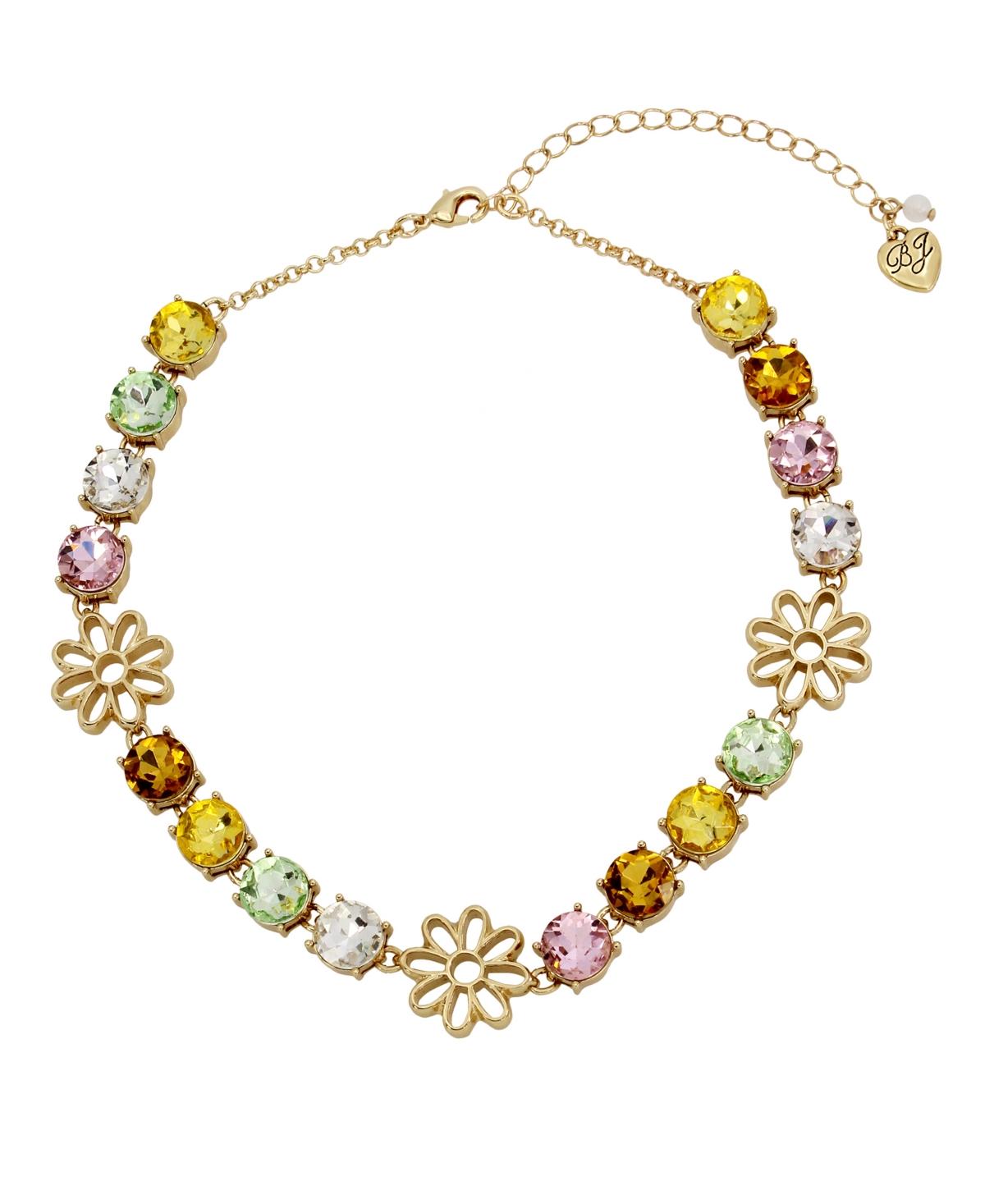 Betsey Johnson Faux Stone Daisy Gem Collar Necklace in Metallic Lyst