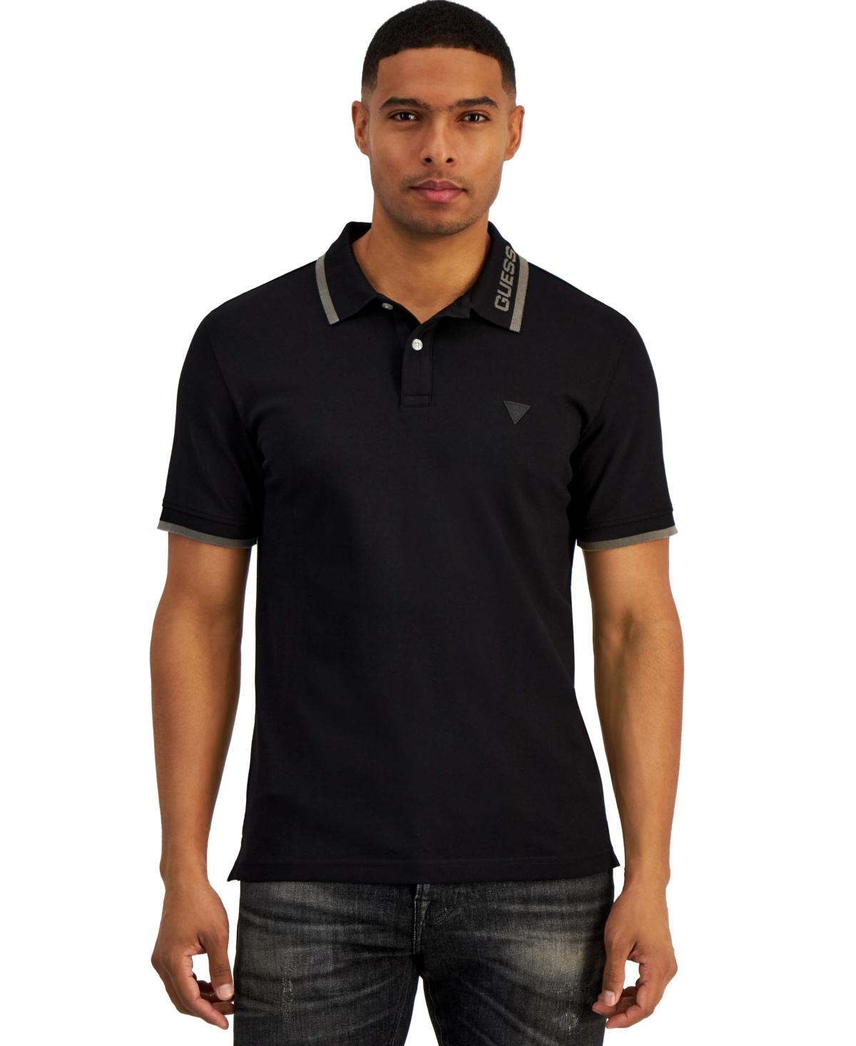 Guess Lyle Short-sleeve Polo Shirt in Black for Men | Lyst