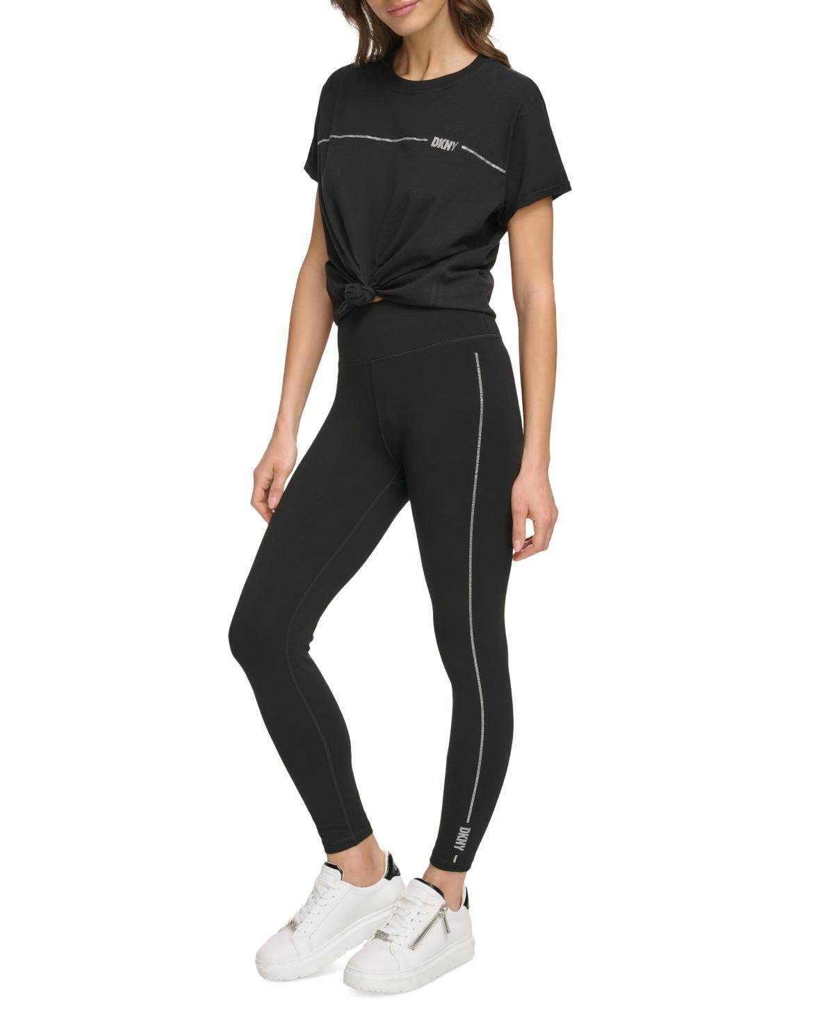 Comprar DKNY womens Tummy Control Workout Yoga Leggings, Black Legging With  White Logo Tape, Small US en USA desde Costa Rica | TiendaMia