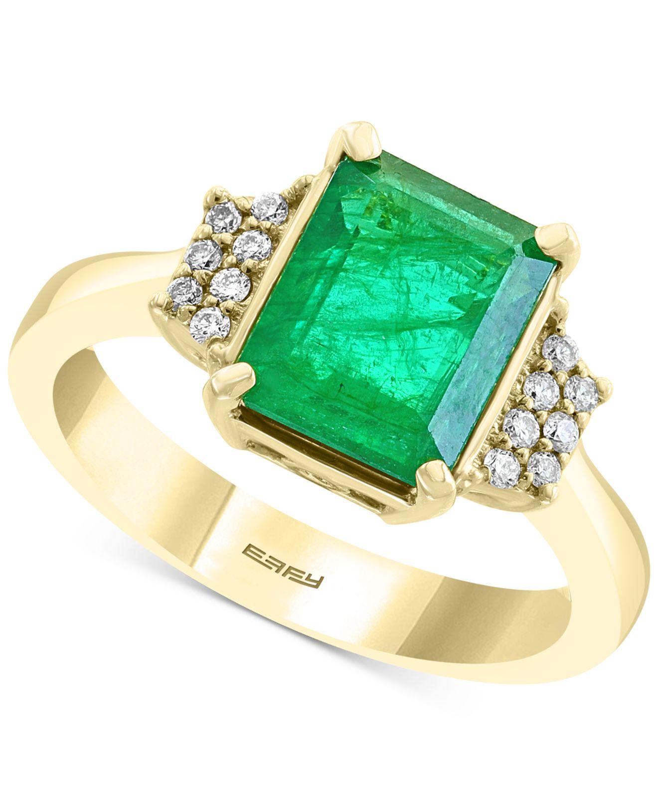 Effy Collection Effy® Emerald (21/5 Ct. T.w.) & Diamond (1/10 Ct. T.w