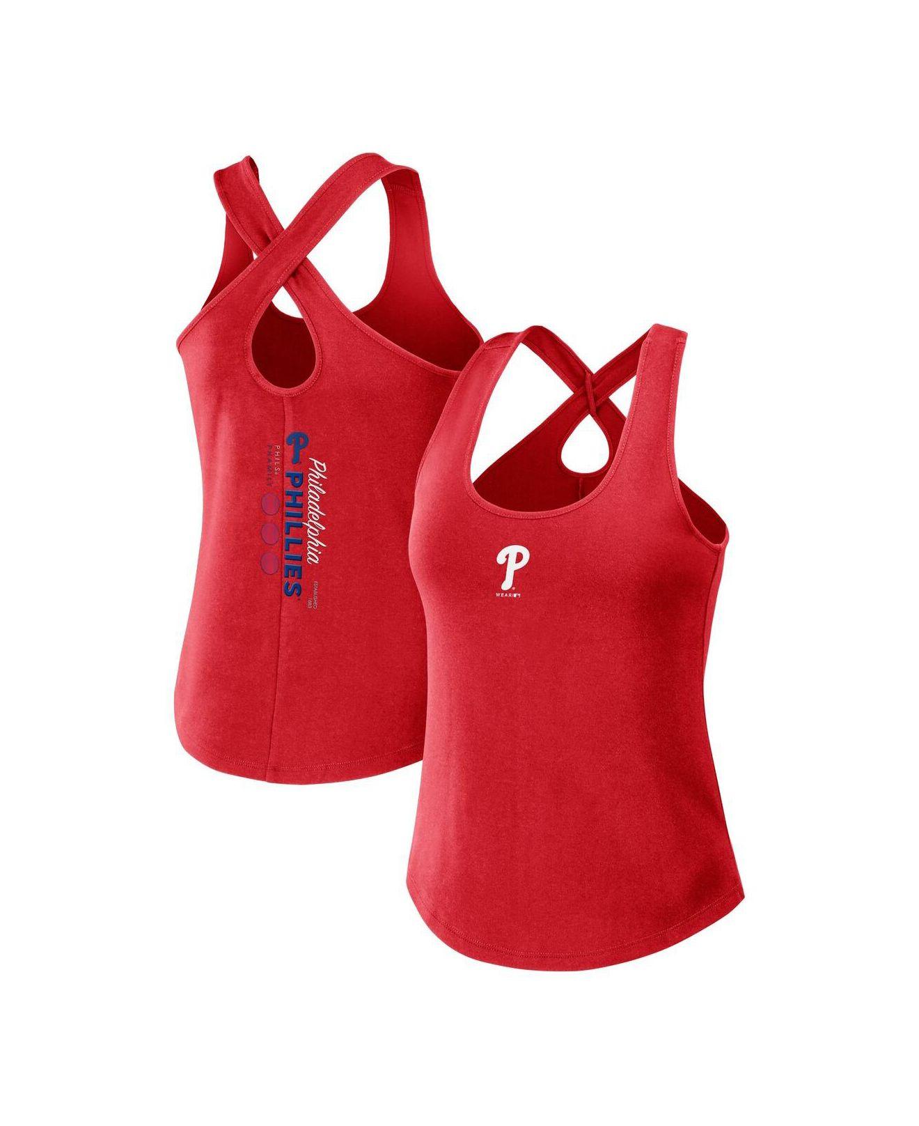 Lids New England Patriots WEAR by Erin Andrews Women's Open Back Twist Tie Tank  Top - Red