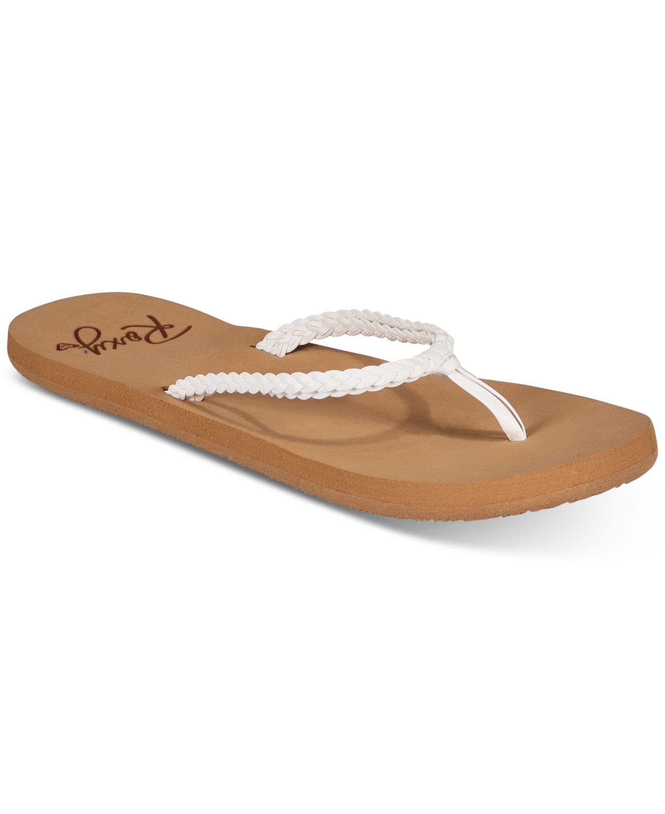 roxy white flip flops