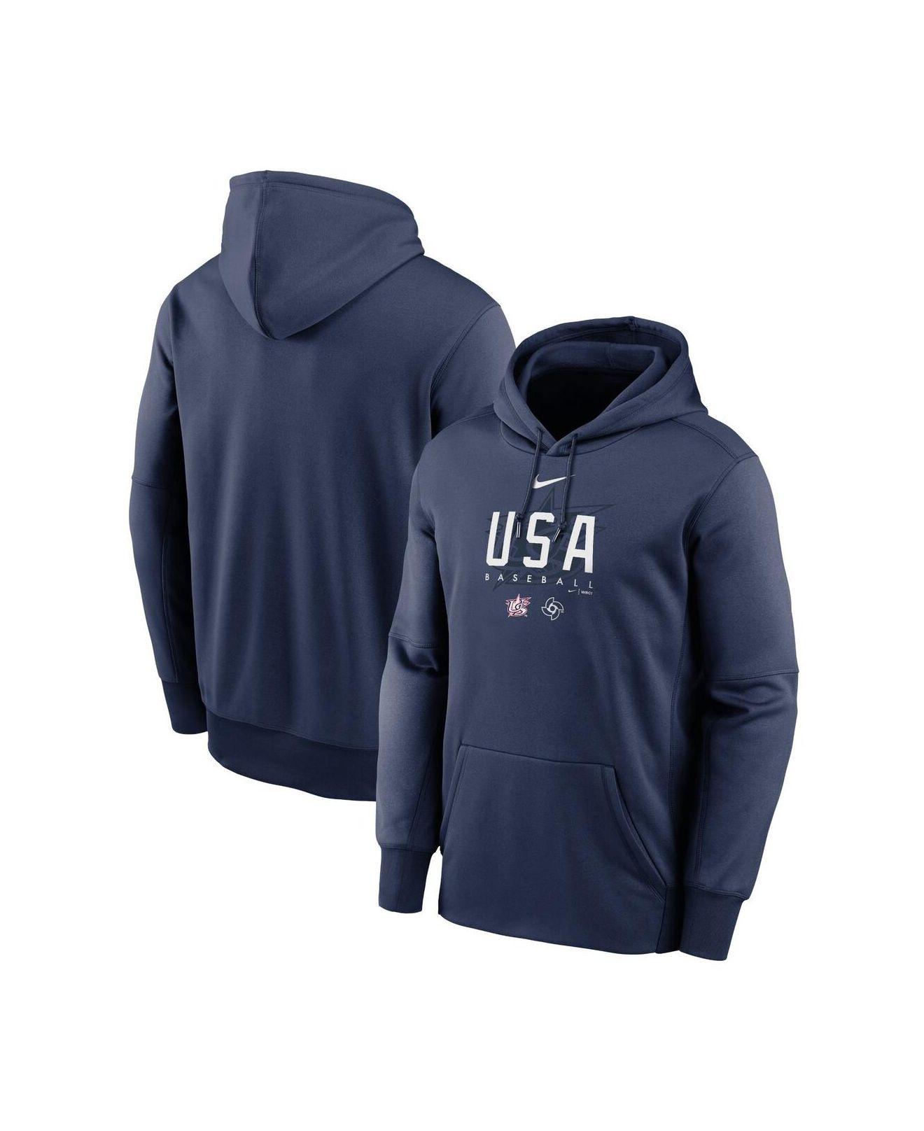 Nike Navy Usa Baseball 2023 World Baseball Classic Dugout Therma Performance Pullover Hoodie in
