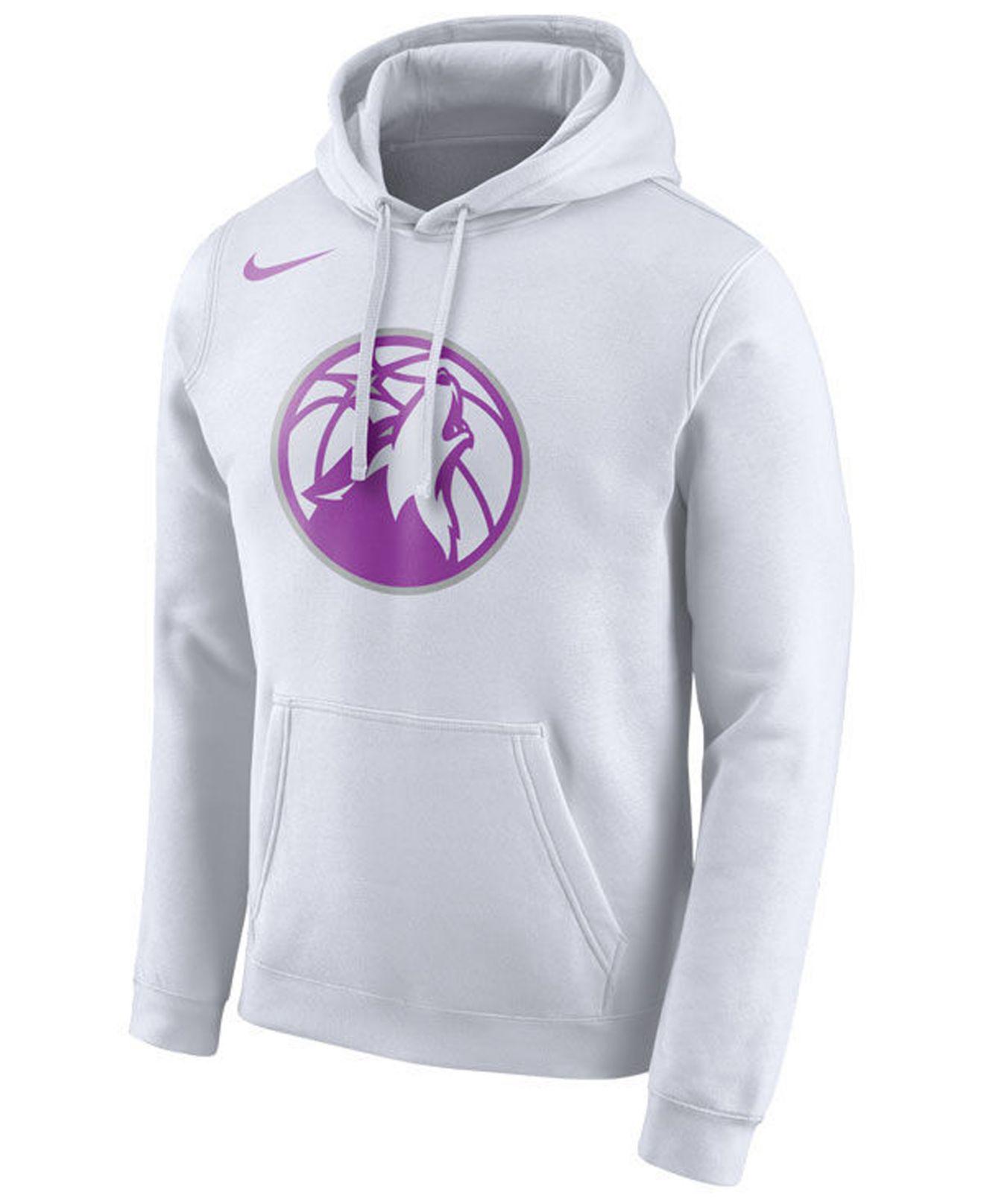Nike Fleece Minnesota Timberwolves Earned Edition Logo Essential Hoodie in  White for Men | Lyst