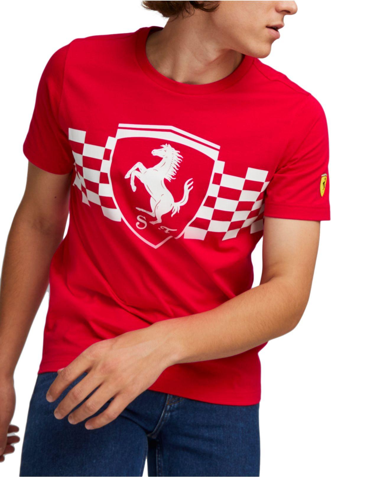 PUMA Ferrari Race Tonal Big Shield Short-sleeve Crewneck T-shirt in Red for  Men | Lyst