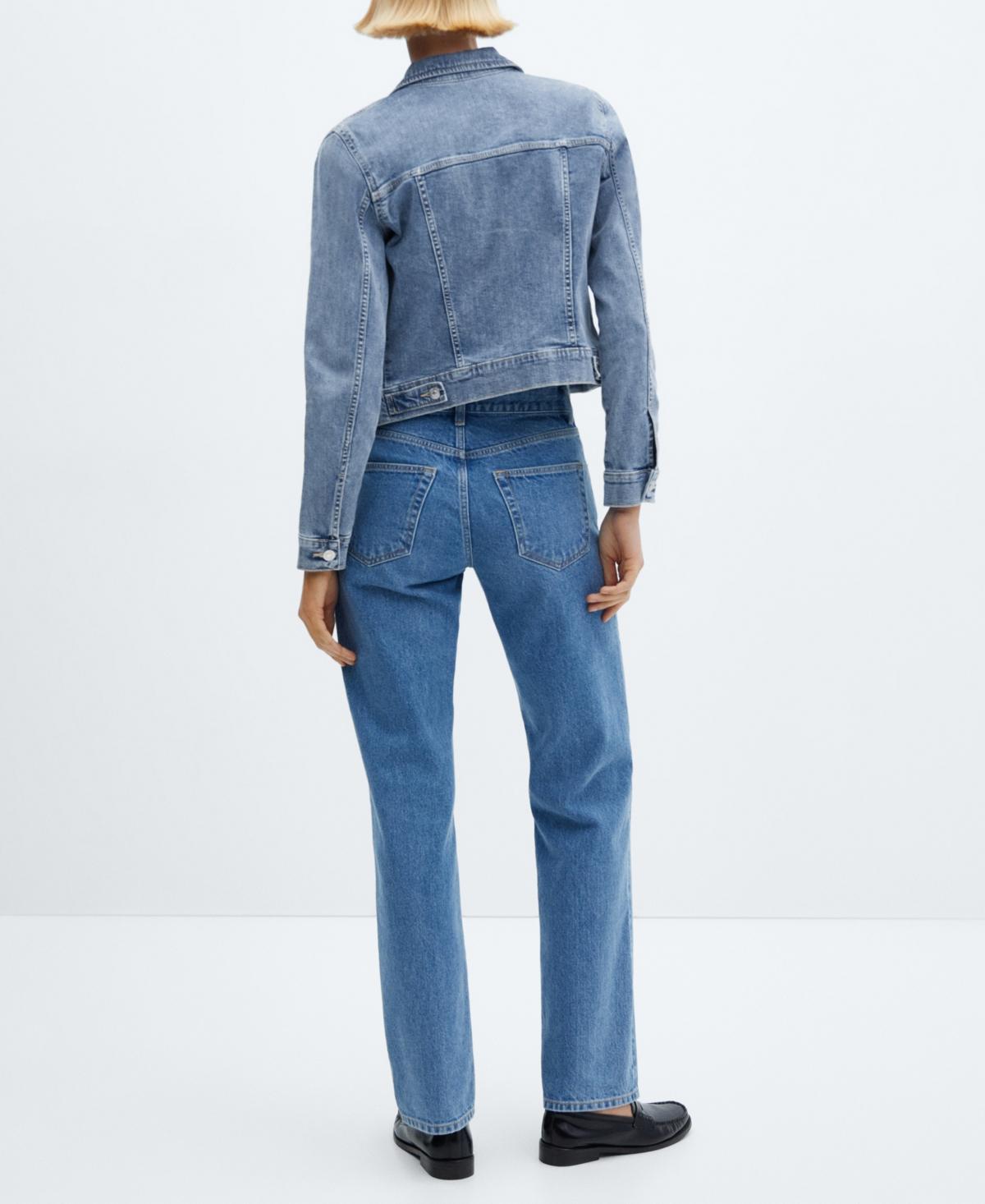 Mango Pocketed Denim Jacket in Blue Lyst