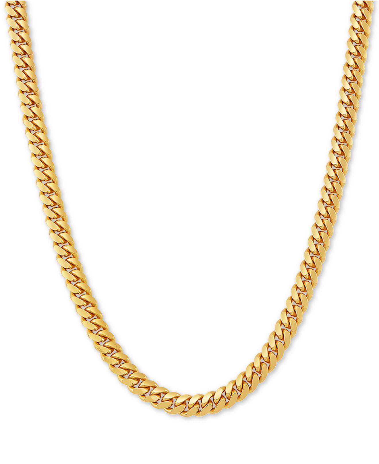 WOMENS MENS 18K GOLD OVER STERLING SILVER 22" CURB LINK NECKLACE CHAIN 