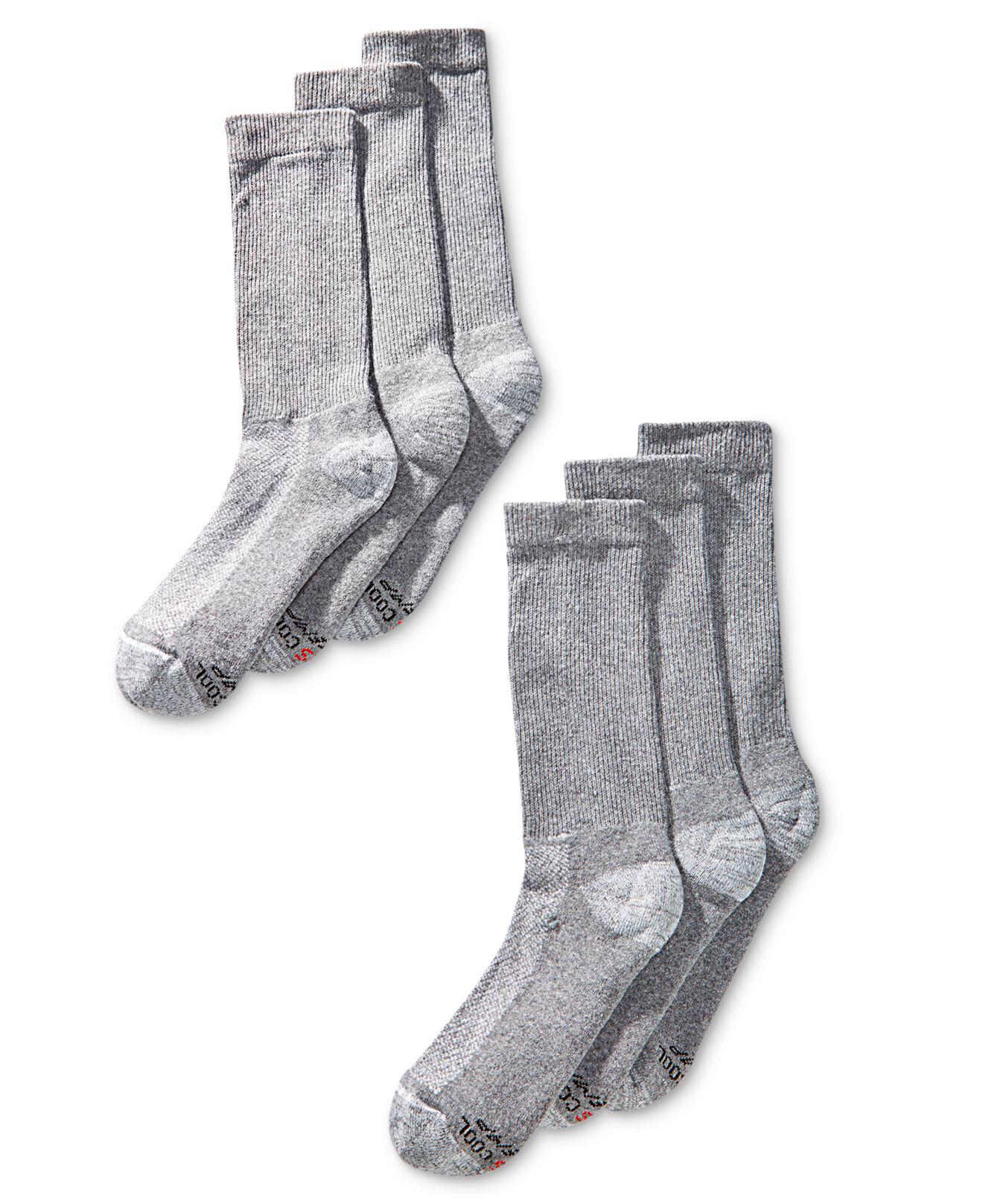 Hanes 6-pk. X-temp Crew Socks in Gray for Men | Lyst