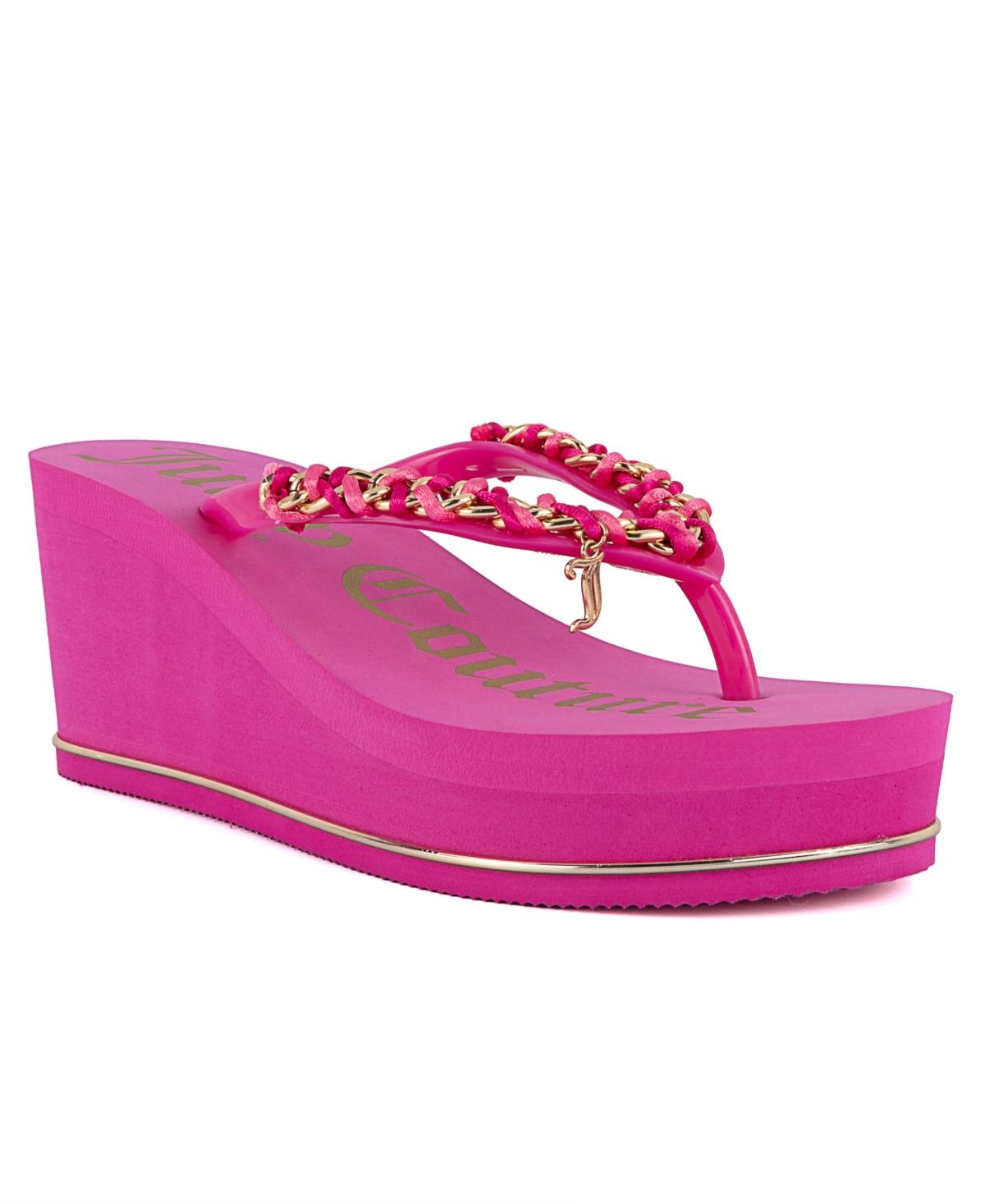 Pink wedge flip flops best sale