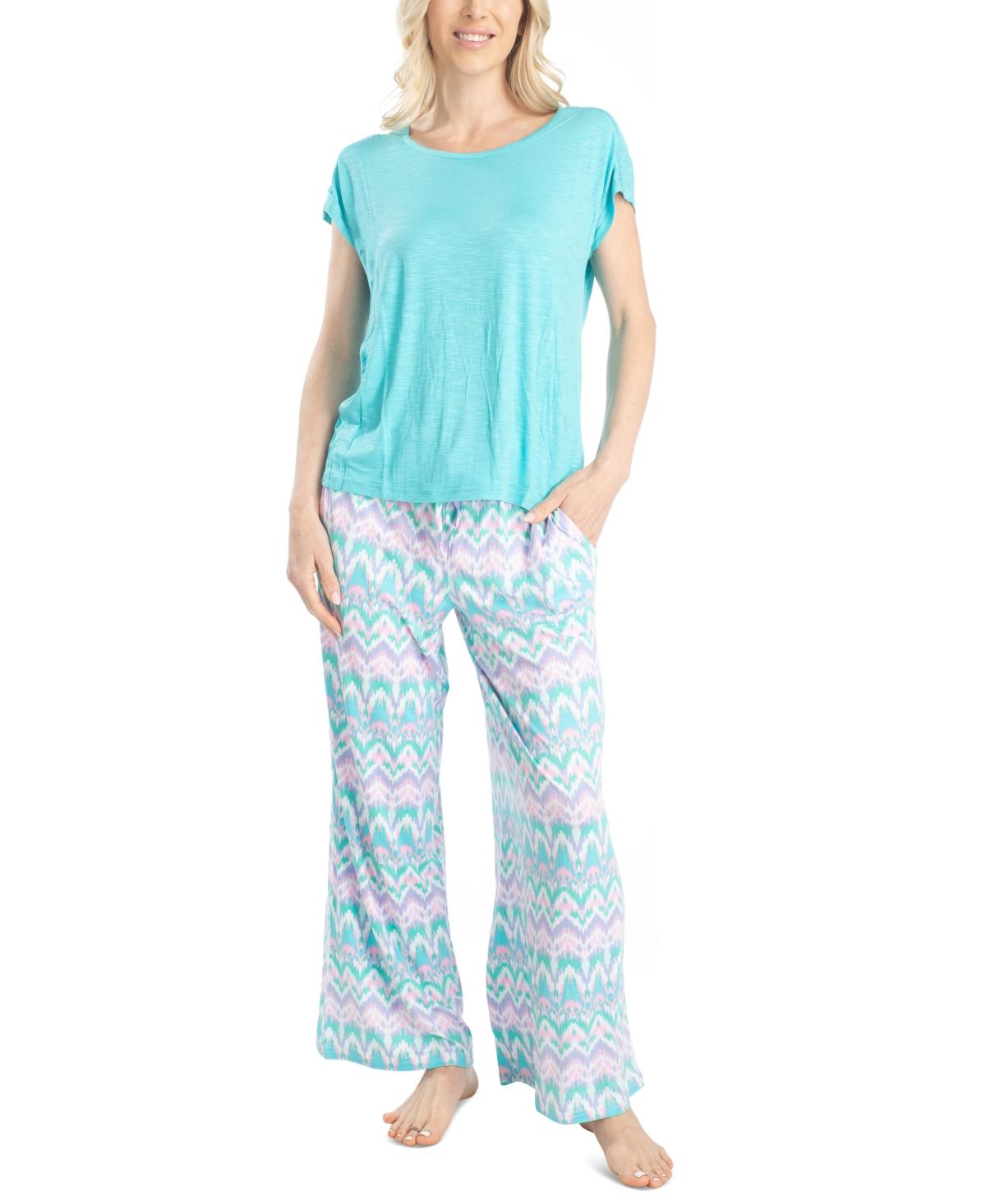 Muk Luks 2 pc. Sunny Style Pajamas Set in Blue Lyst