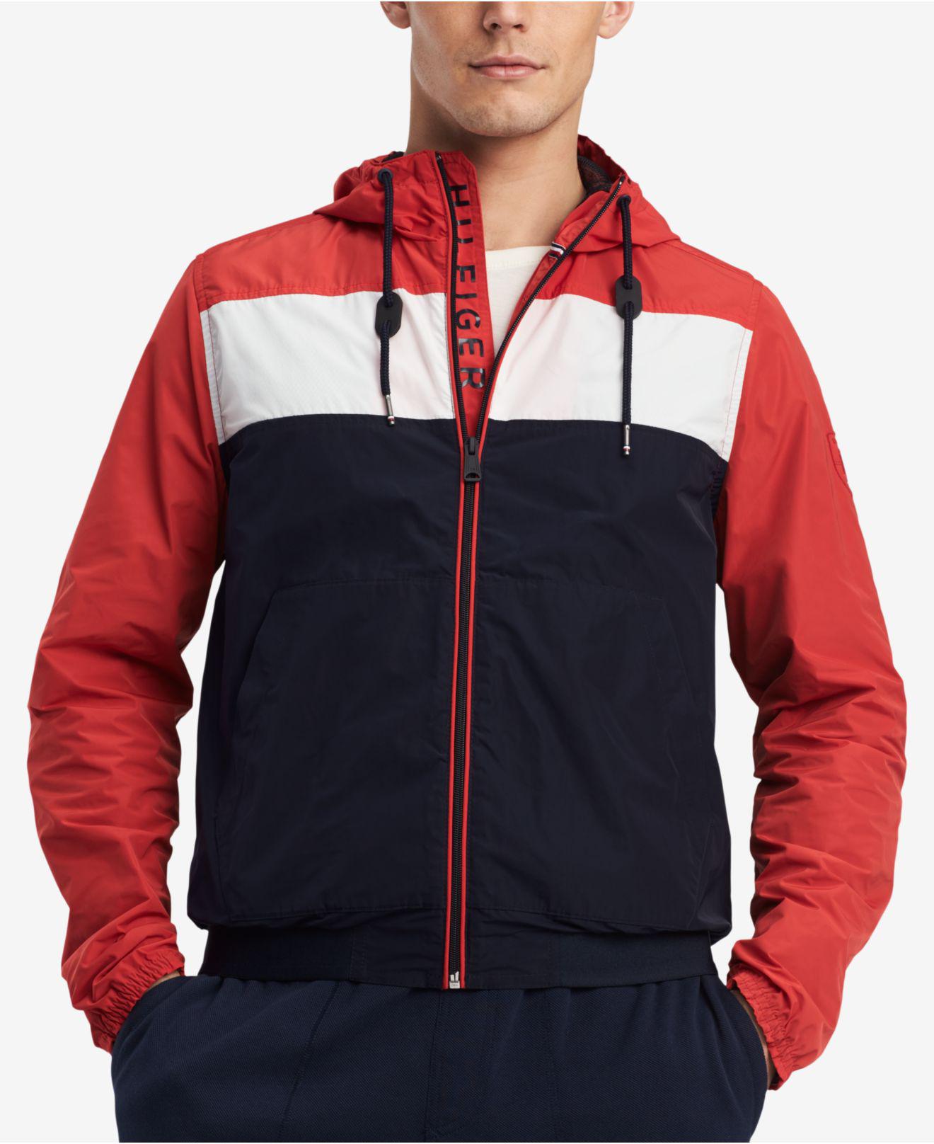 red tommy hilfiger windbreaker